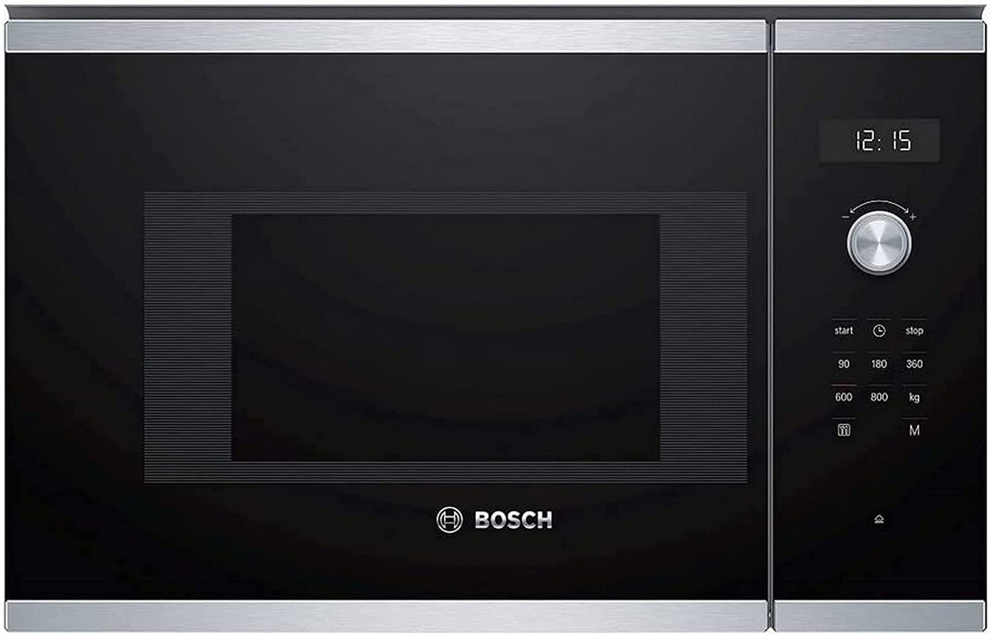 Bosch BFL524MS0 Sērija 6 Iebūvēta mikroviļņu krāsns, 38 x 60 cm, 800 W, griežamais šķīvis 25,5 cm, durvju piestiprinājums pa kreisi, AutoPilot 7 7 automātiskās programmas, tīrīšanas atbalsts, LED skārienekrāns, nerūsējošais tērauds