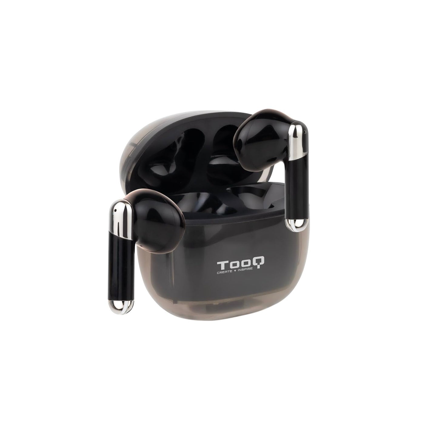 TOOQ TQBWH-0054B – Onyx bezvadu Bluetooth austiņas ar mikrofonu, uzlādes futrāli, melnas, saderīgas ar iPhone/iOS/Android