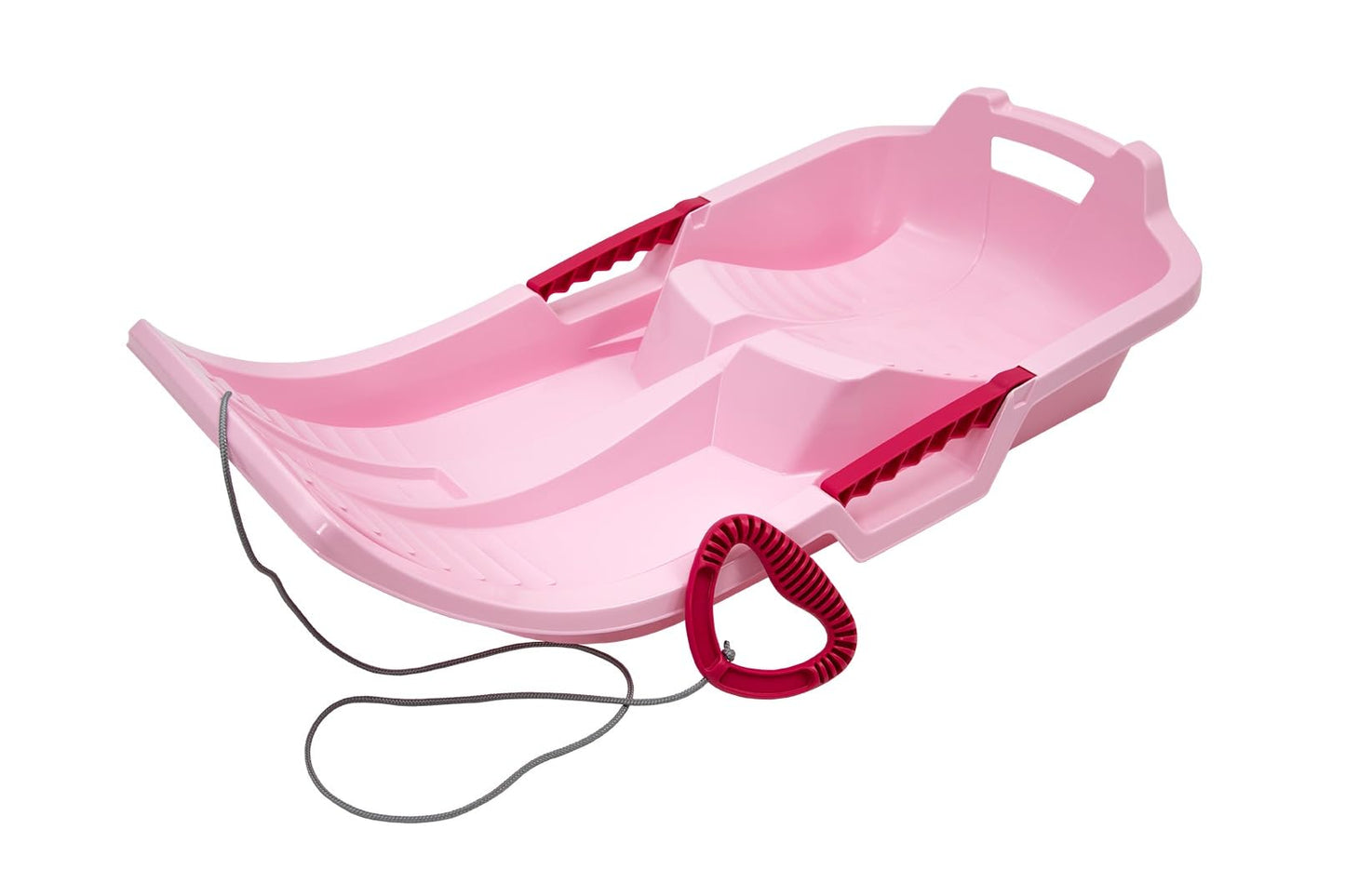 Bērnu ragaviņas KHW Minibob, rozā, plastmasa, izturīgas un salizturīgas, ar bremzi un stūrēšanu, Made in Germany, TÜV, 80×40×20 cm