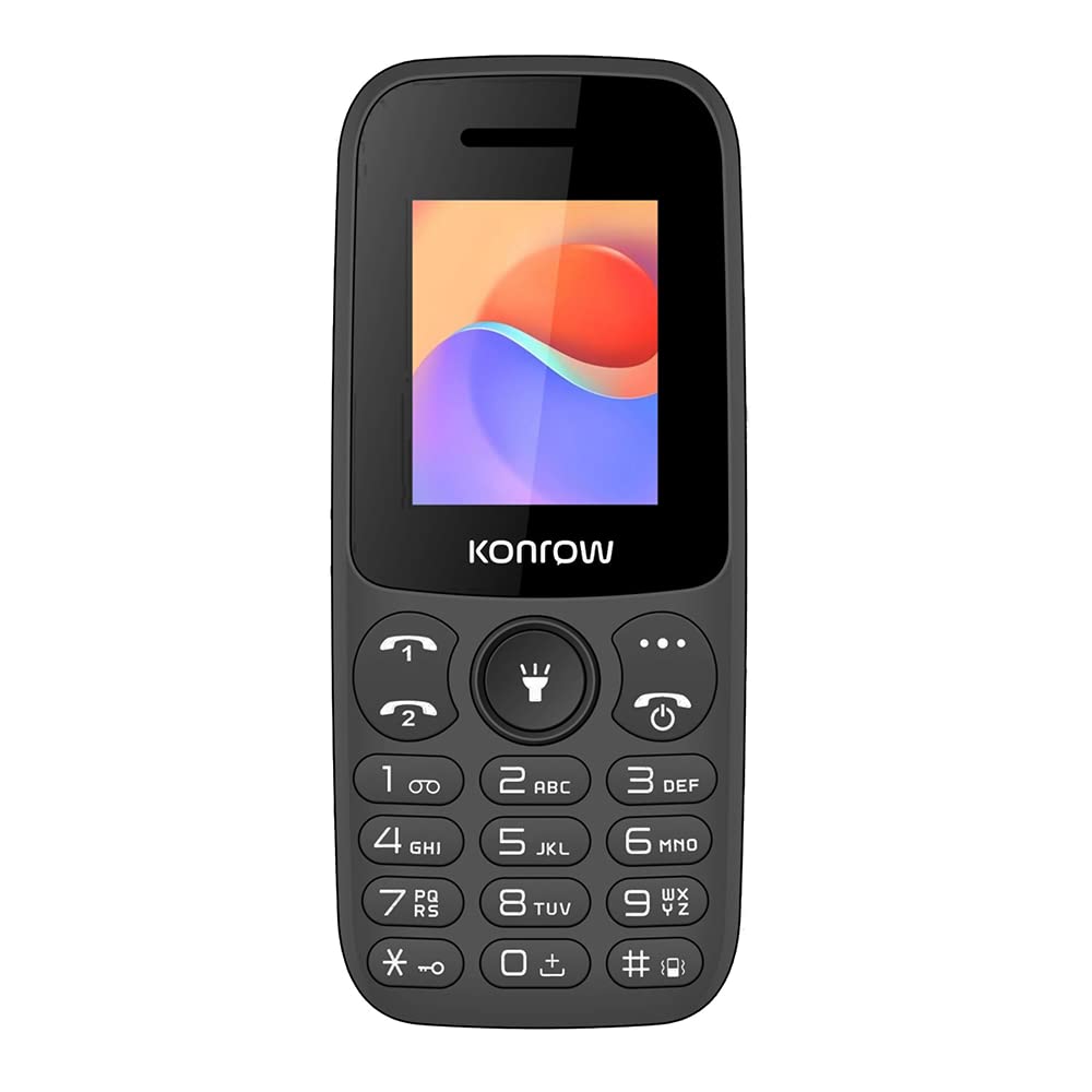 Konrow MOBY - 2G GSM tālrunis, 1,77'' displejs, 32 MB atmiņa, Bluetooth 2.1, 600 mAh akumulators, melns.