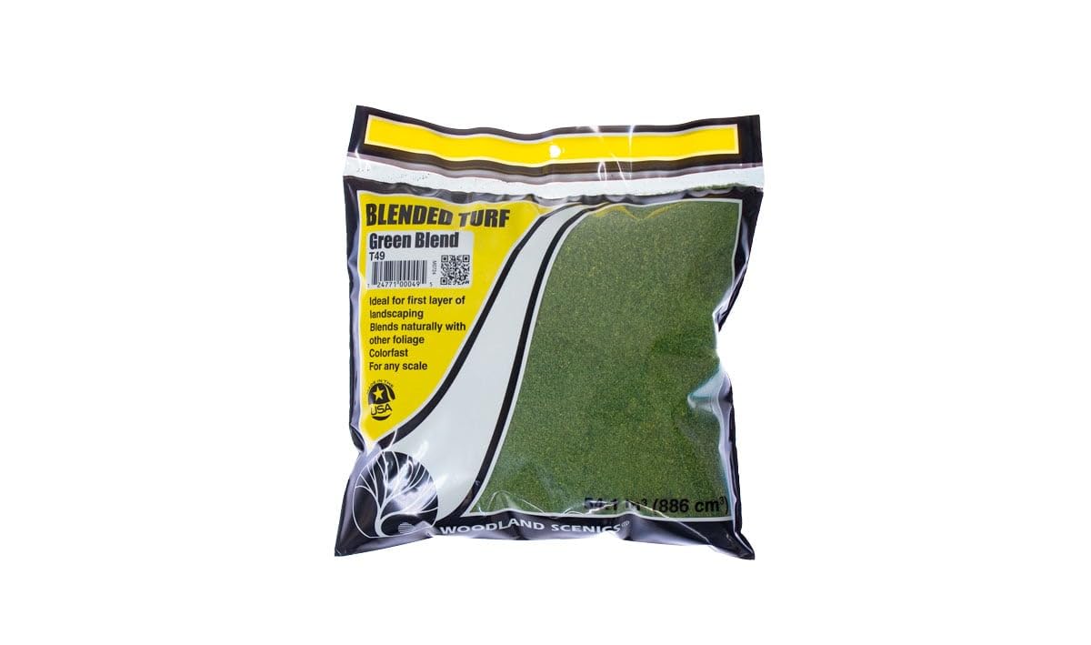 Zāles imitācijas materiāls Woodland Scenics T49, zaļais maisījums, Blend Turf