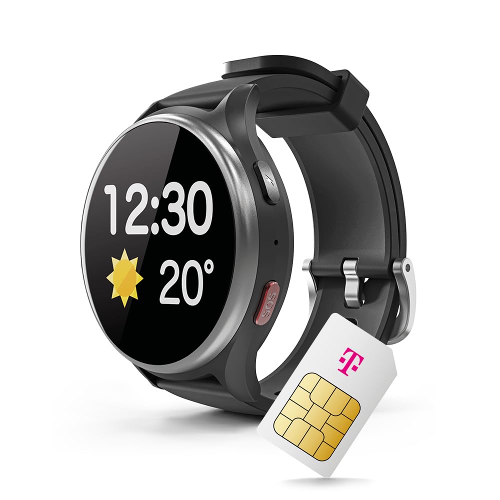 Emporia emporiaWatch LTE - Health watch with GPS, call function, messaging, vitality tracking, SOS, black color.