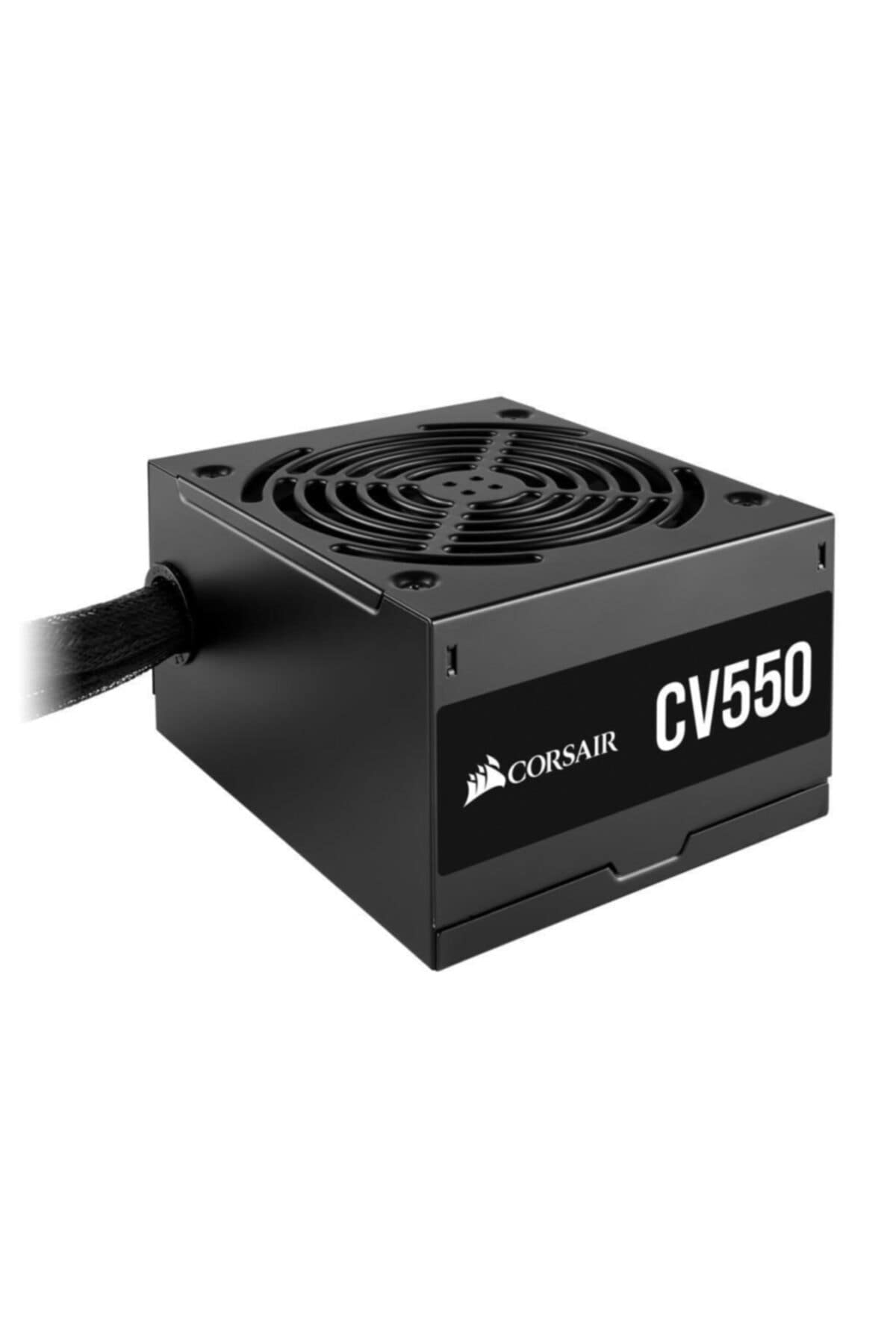 Corsair CV550 - 80 PLUS Bronze certified, 550W non-modular power supply, sleek black design.