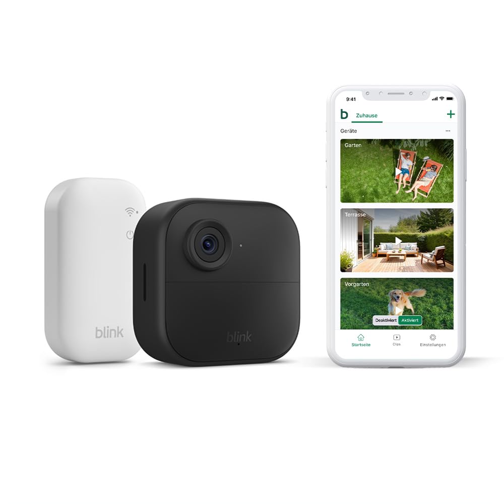 Blink Outdoor 4 bezvadu viedkamera, HD drošības kamera, 2 gadu baterijas darbības laiks, darbojas ar Alexa, 1 kameras sistēma ar Sync Module Core, IP65