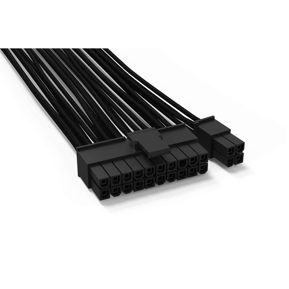 barošanas kabelis be quiet! Power Cable CB-6620, 20+4-Pin ATX Kabel, atsevišķi apvalkots, 610 mm garums, Premium pagarinājums BQ modulārajiem barošanas blokiem, elegants dizains, Melns