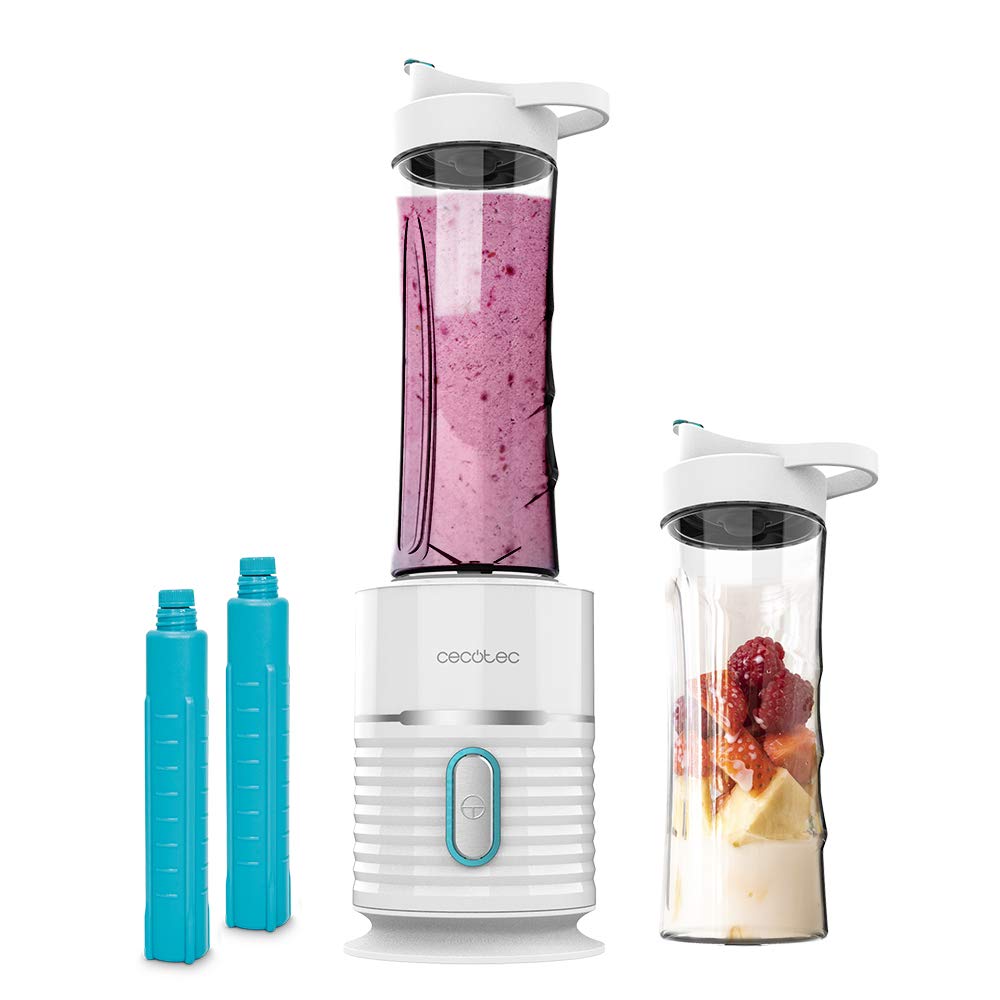 Cecotec Power Titanium 500 Fresh & Go - 500W, removable drinking cup, black titanium blades, 2 cooling containers, 2 portable 600ml cups