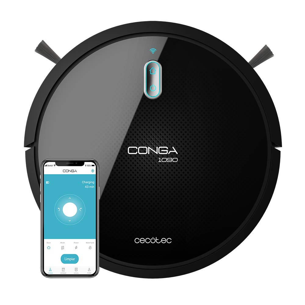 Cecotec Conga 1090 Connected - 4-in-1 robot vacuum, APP control, Alexa & Google Assistant, 6 cleaning modes, pet hair brush.