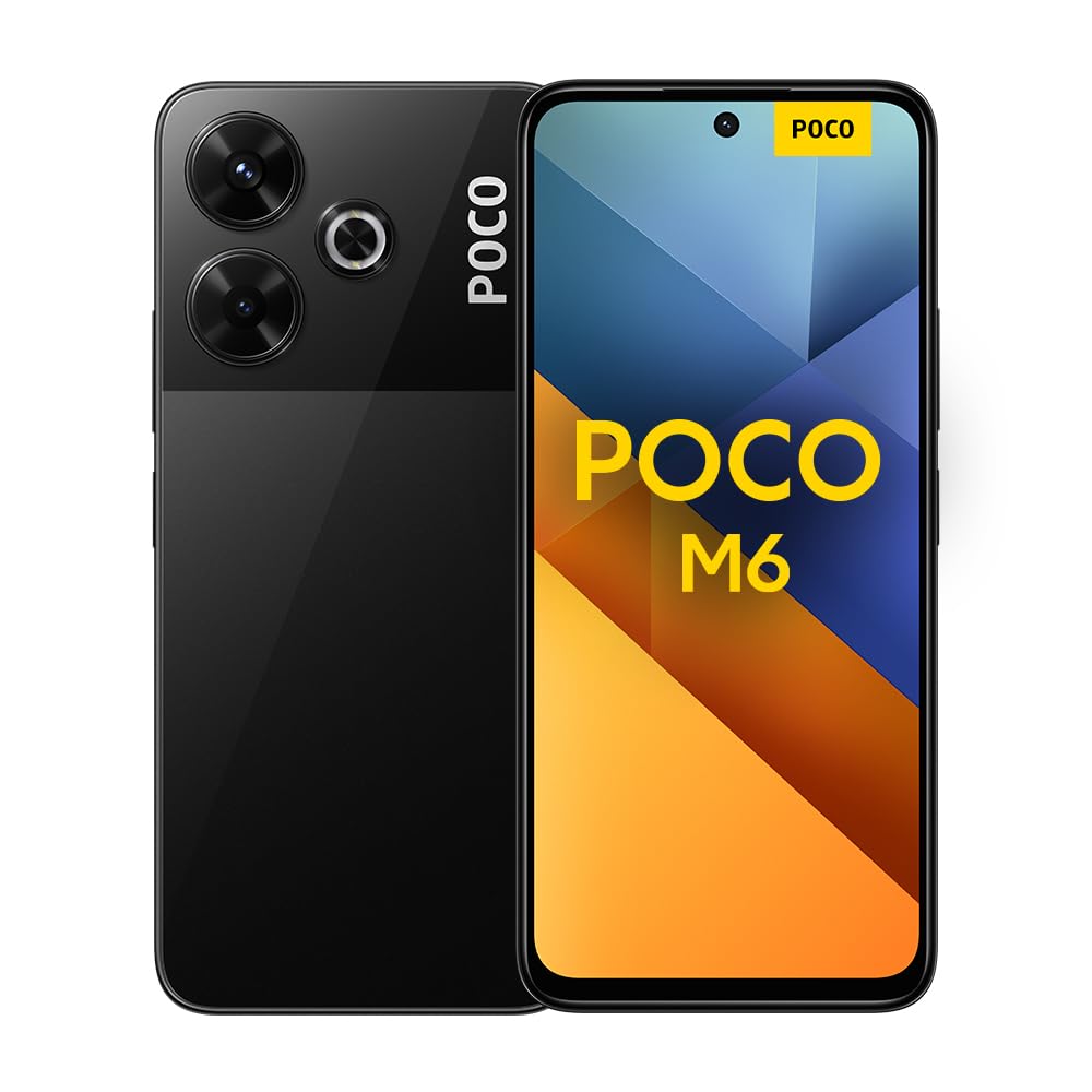 POCO M6 - 8GB RAM, 256GB storage, 90Hz 6.79'' FHD+ display, 108MP camera, 5030mAh battery, 33W fast charging, dual SIM, black