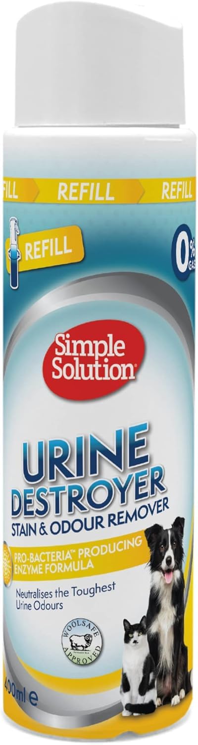 Urīna traipu un smaku tīrīšanas līdzeklis Simple Solution ar jauno izsmidzināšanas tehnoloģiju, uzpilde 400ml