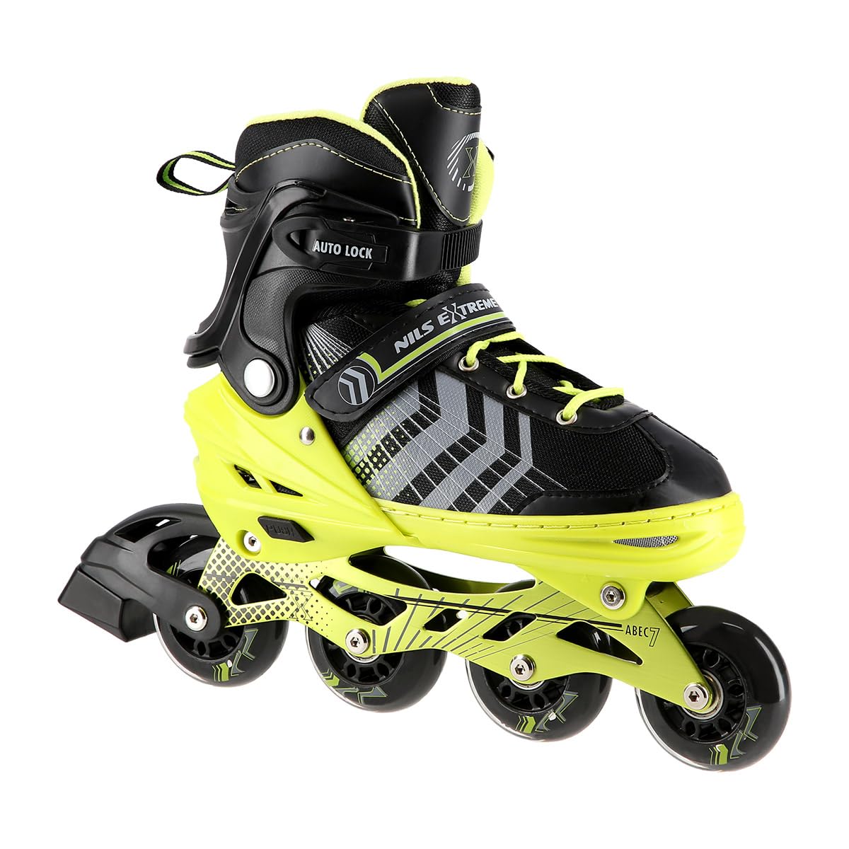 Skrituļslidas Nils Extreme 4-in-1 Inliner Eishockey Kufe Beverly, melna-zaļa, L (39-43)