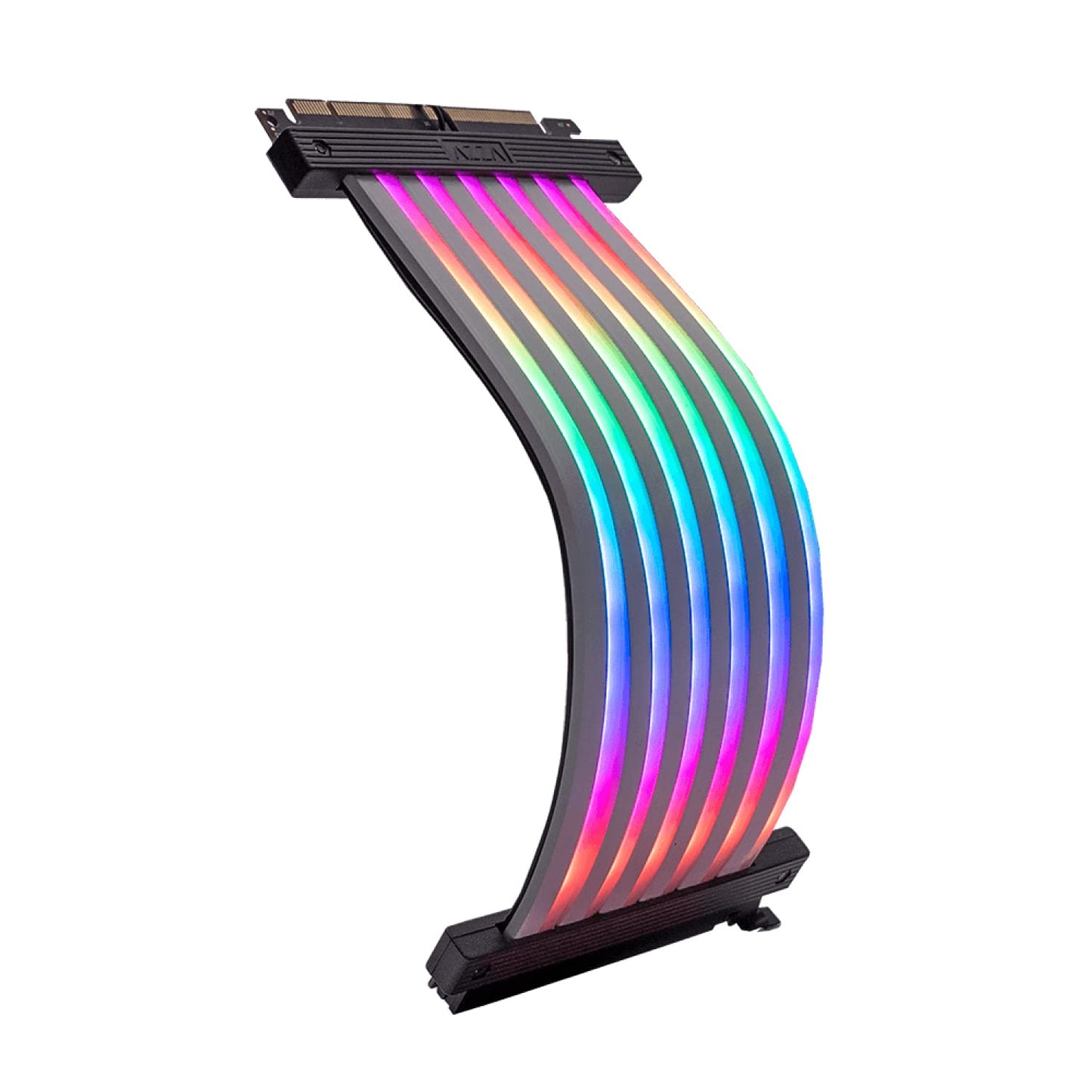 Azza ACAZ-2OR-L - ARGB 200 mm PCI-E cable, 180° to 90° angle for optimal cable management and lighting effects.