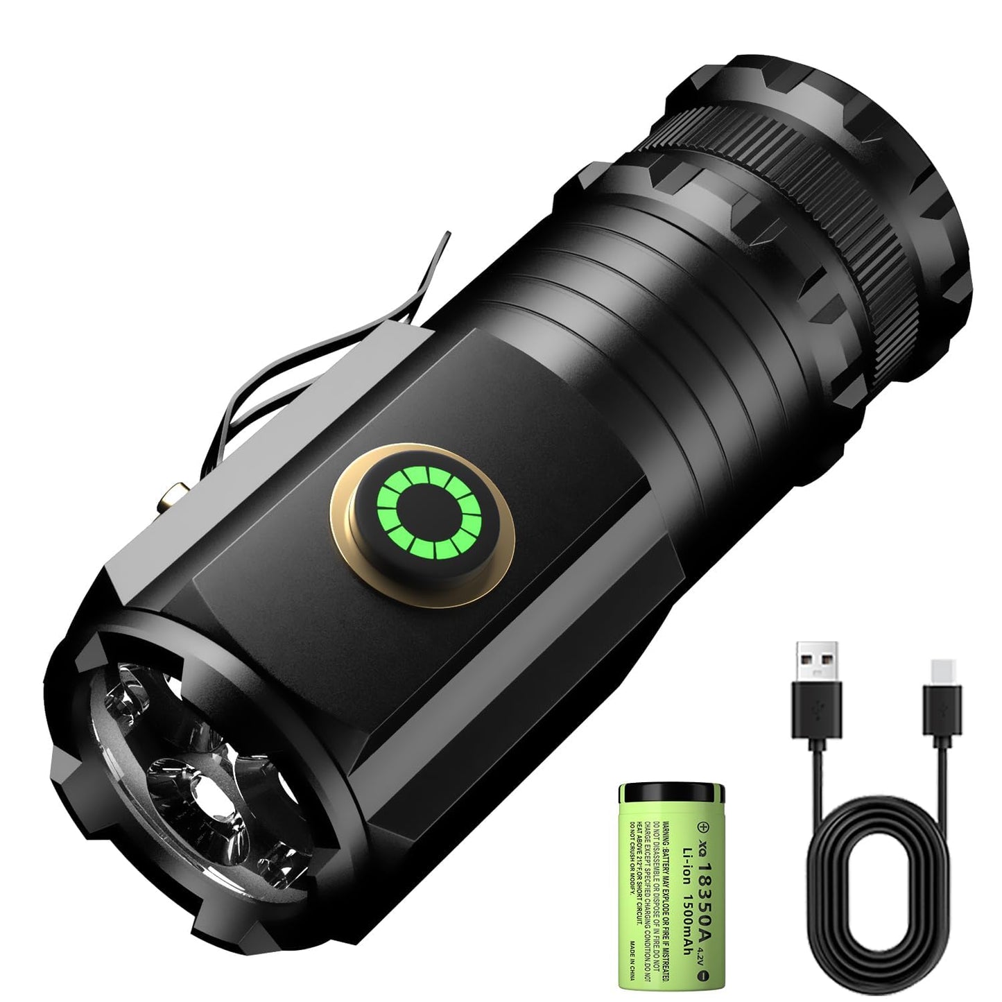 ASORT LED mini lukturis ārkārtīgi spilgts, 5000 Lumen uzlādējams, 5 gaismas režīmi mazs lukturis ar magnētiem un ilgu darbības laiku, 3* jaudīgas lampas lodītes, IPX6 ūdensizturīgs, kempingam, pārgājieniem, āra aktivitātēm, ārkārtas situācijām