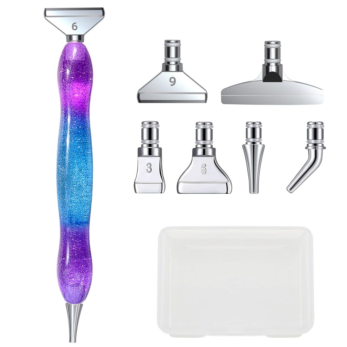 TONAUP dimanta mozaīkas pildspalvu komplekts, DIY dimanta mozaīkas pildspalvas piederumi un instrumenti, 6 stili 5D urbja pildspalvas nomaiņas metāla uzgaļi Diamond Painting pen, Diamond Painting Tools & Zubehör