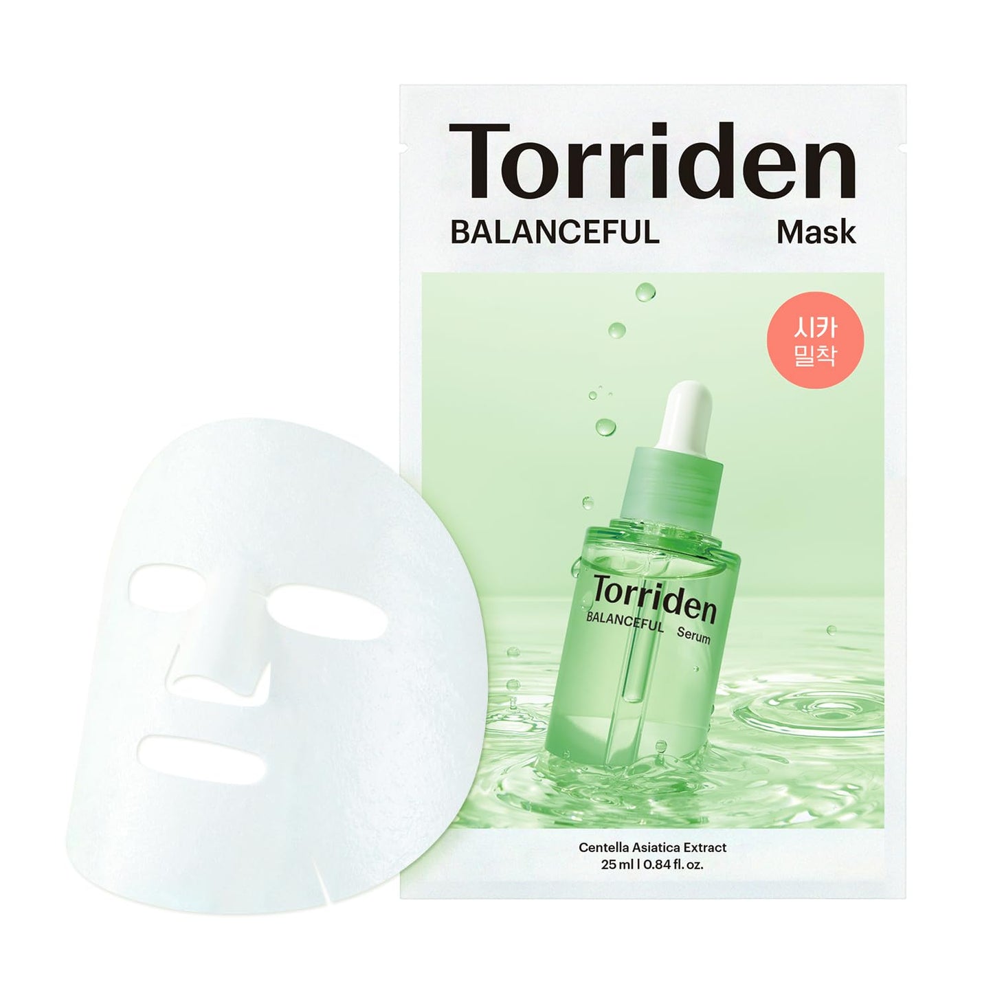 Torriden BALANCEFUL Cica sejas maskas (10 gab.) | īpaši nomierinoša kopšana | 5D CICA, hidrolizēta hialuronskābe, pantenols | Korejiešu sejas maska
