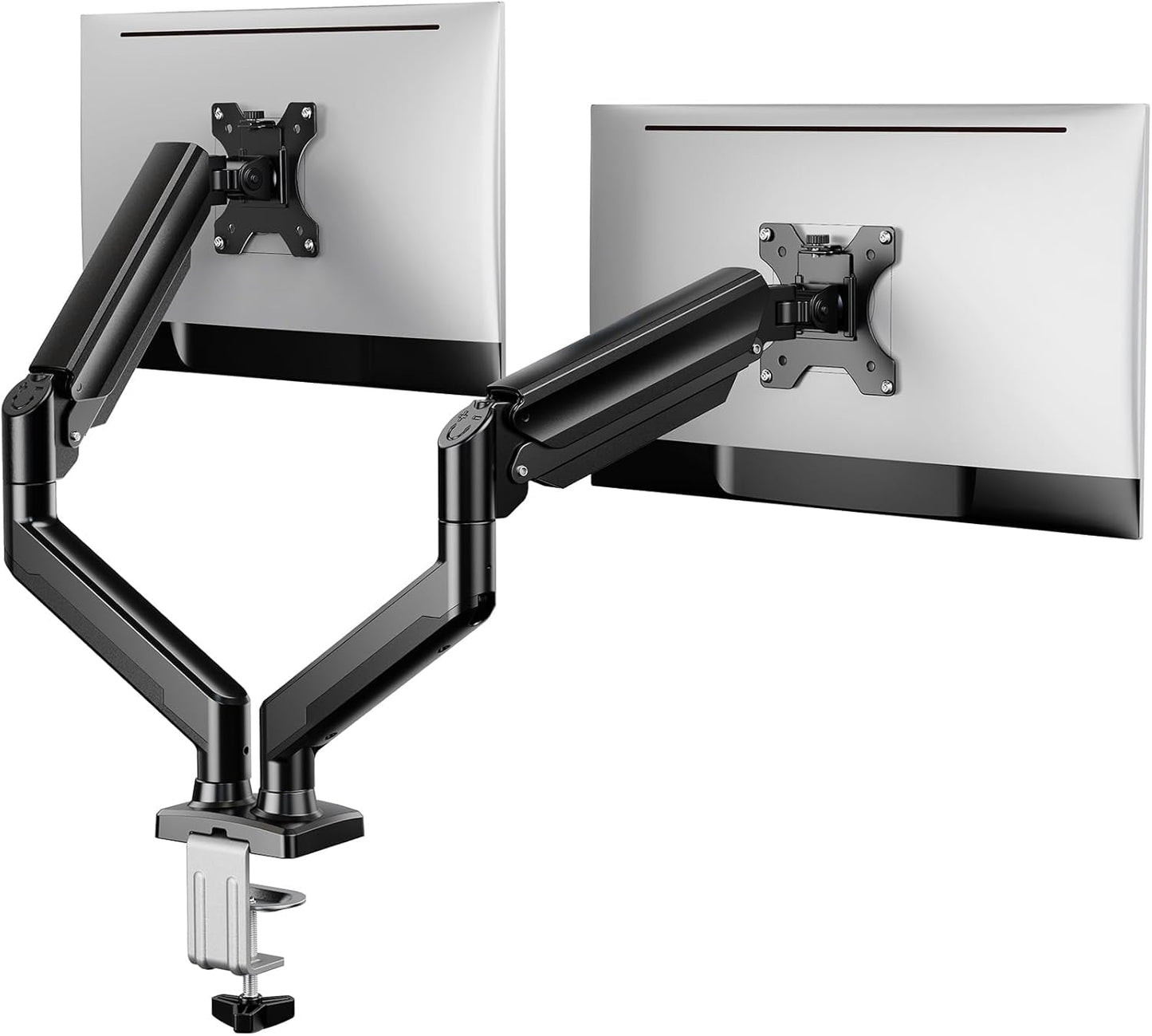 ErGear monitora turētājs 2 monitoriem 17 līdz 32 Zoll ekrāniem, 2 monitoru ekrāna turētājs, gaming monitoru turētājs ar nestspēju 2–10 kg, 2 montāžas opcijas/VESA 75/100