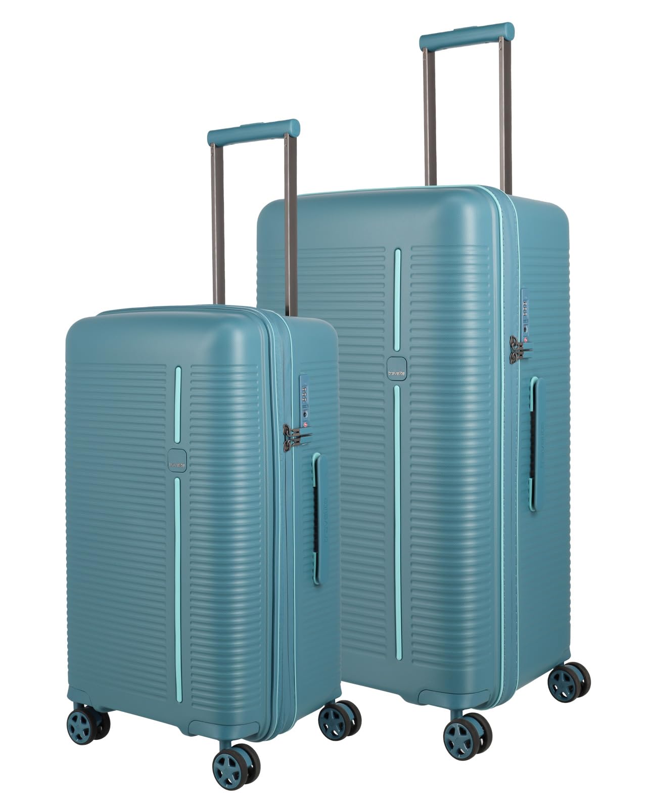 Koferu komplekts Travelite Roomer, 2 daļas, L/M izmērs, cietie koferi ar 4 riteņiem un TSA kombinācijas slēdzeni