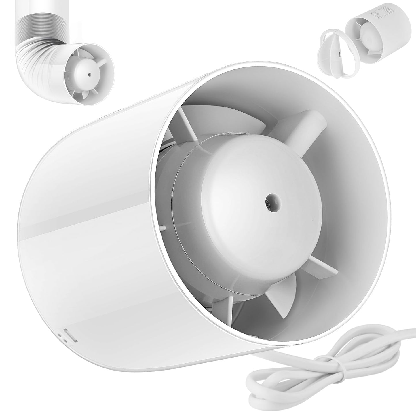 Aprto cauruļventilators 100mm, 130 m³/h nosūces ventilators 34dB kluss