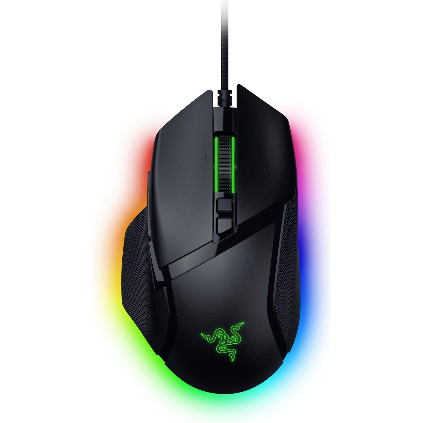 Razer Basilisk V3 35K - Pilnībā pielāgojama ergonomiska vadu spēļu pele ar Focus Pro 35K sensoru un 11 zonu apgaismojumu.