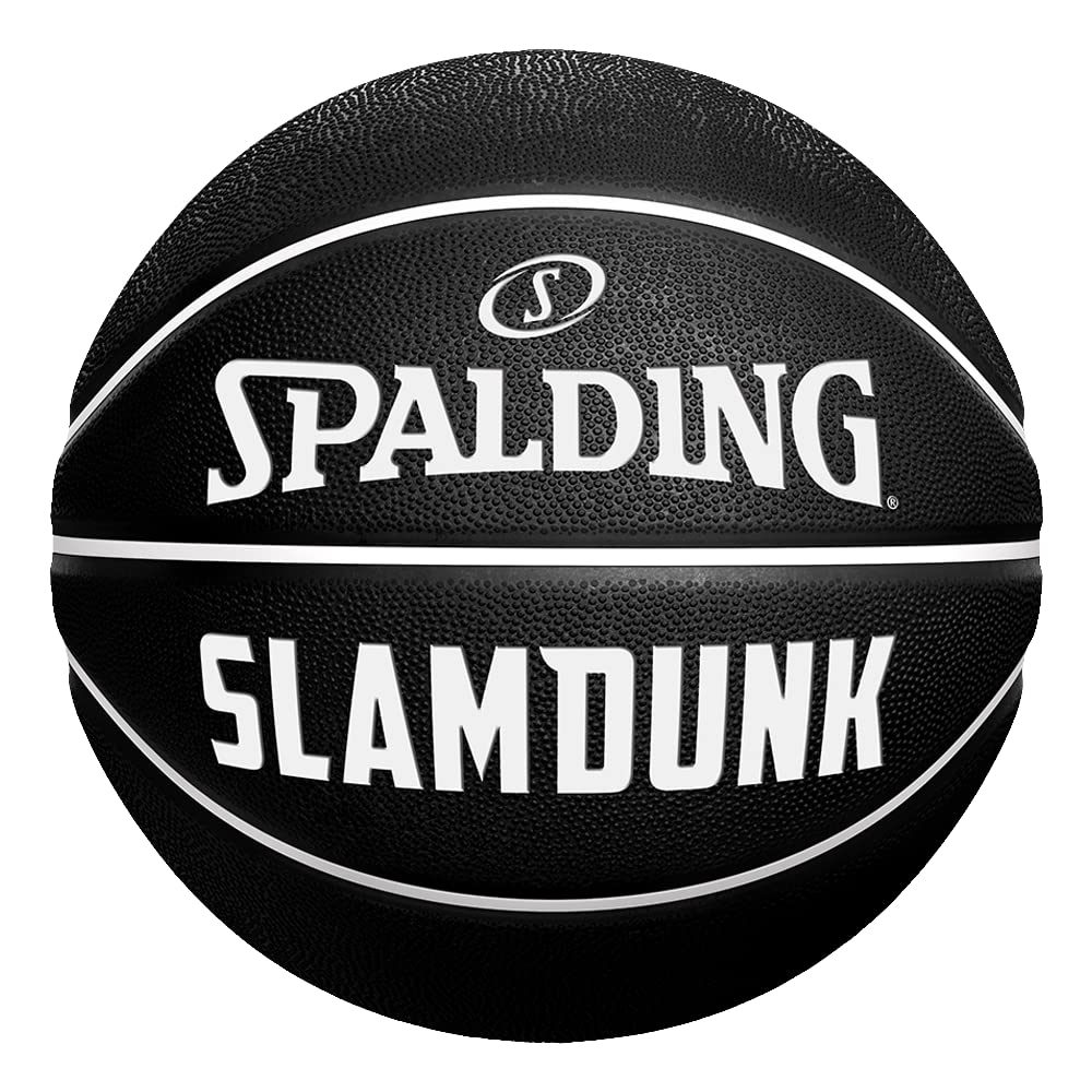 Basketbola bumba Spalding Slam Dunk, 5. izmērs, melna, āra spēlēm, gumijas