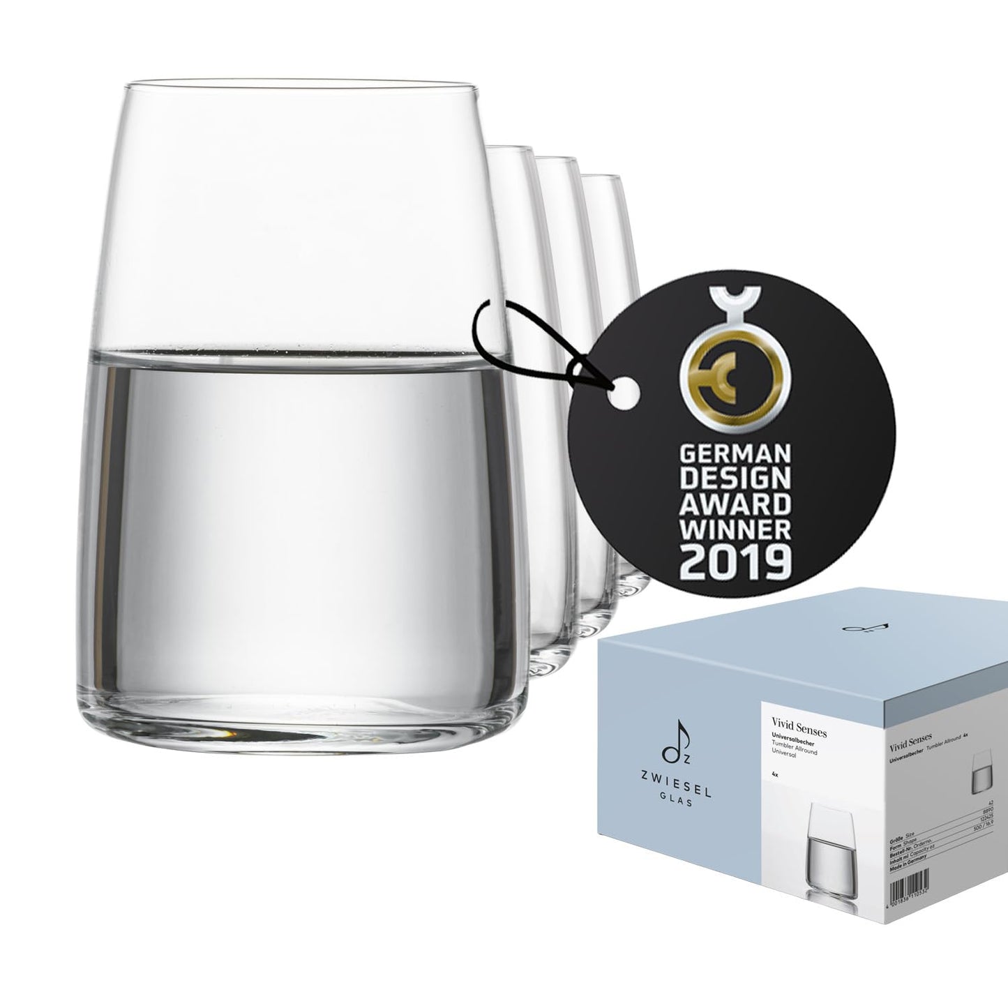 Ūdens glāzes Zwiesel Glas Vivid Senses, kristāla stikls, 4 gab.