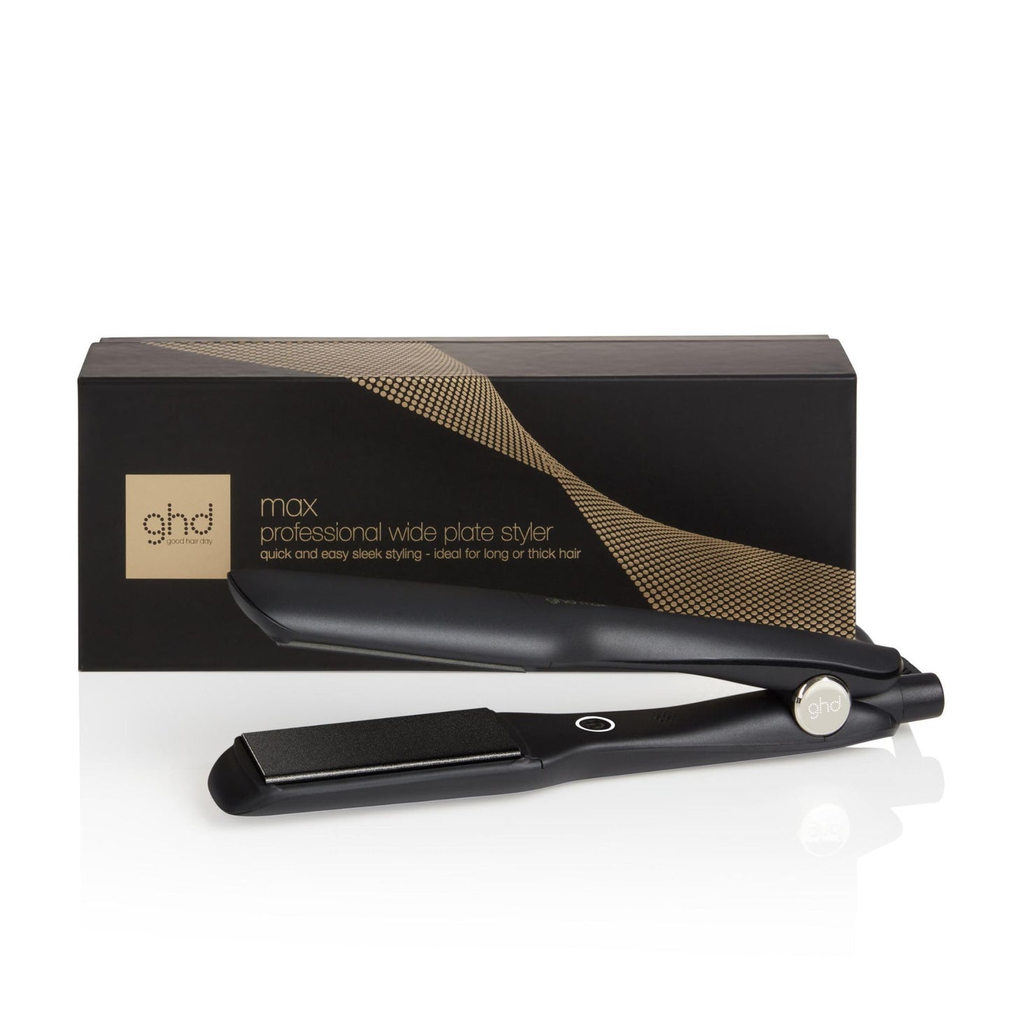 ghd max Plakanā taisnotājs: Garu, biezu vai cirtainu matu veidošanai, 42mm platas plāksnes, ātrai stilizēšanai, vairāk spīduma, mazāk frizzy, bez ekstremāliem karstuma bojājumiem