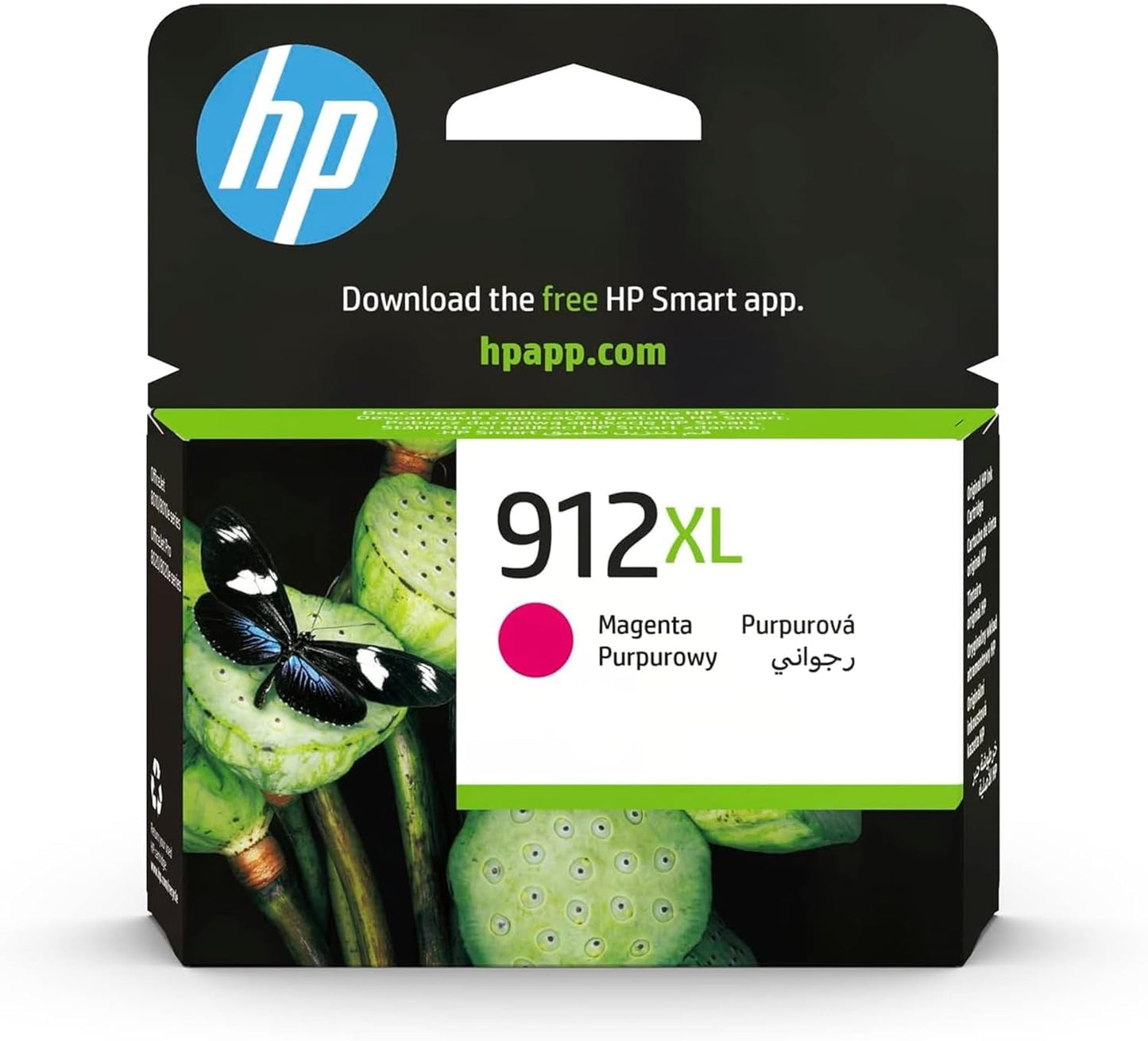 HP 912XL sarkanā kasetne - augstas ietilpības, saderīga ar HP OfficeJet Pro 8010, 8020 sērijām, magenta.