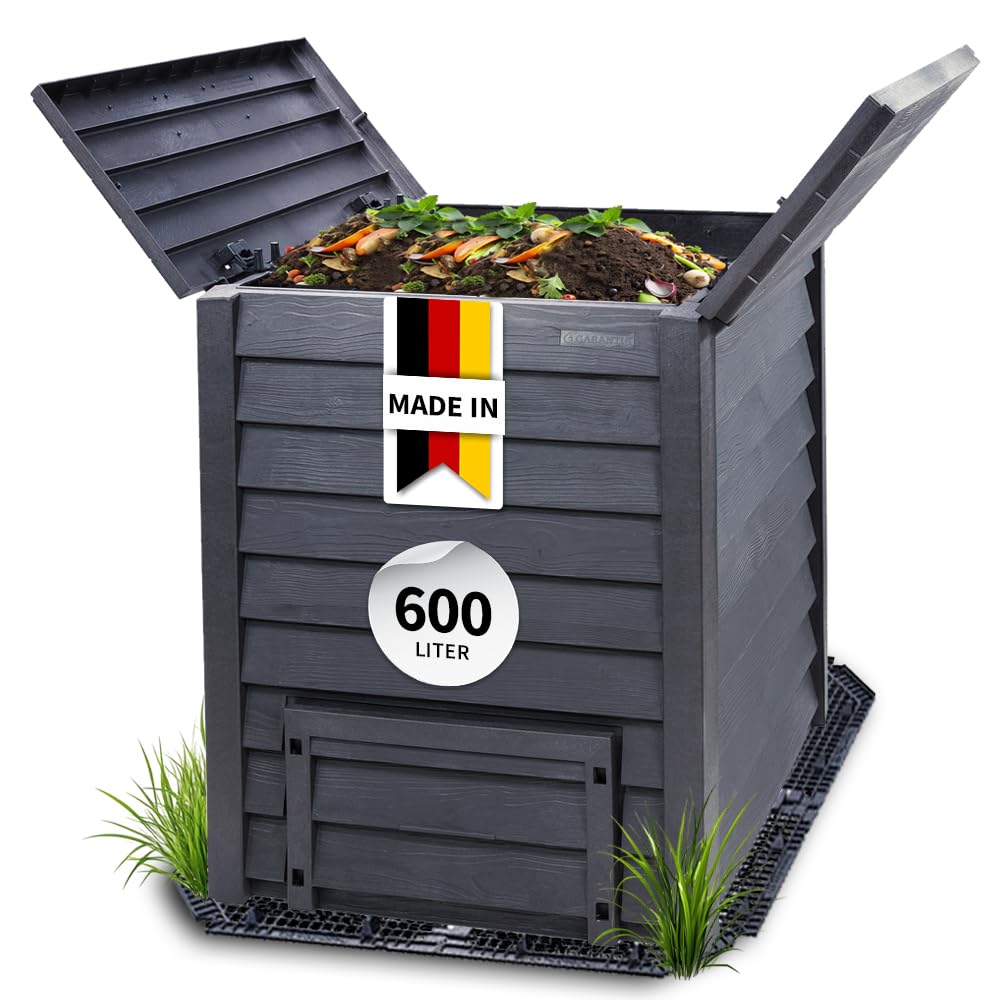 Kompostētājs GARANTIA Thermo-Wood 600 Liter ar grīdas režģi, antracīta-brūns