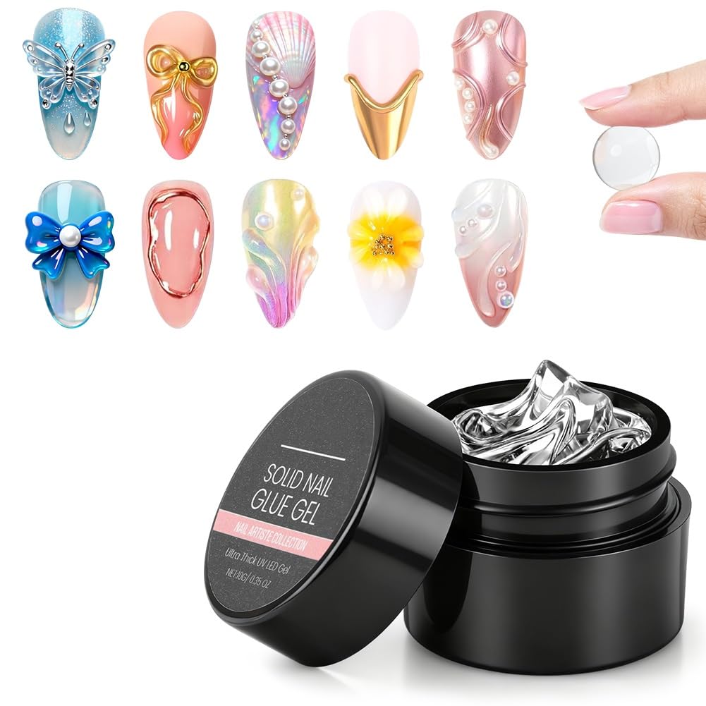 Solid Builder Gel, 10g ciets hard builder gel nagu pagarināšanai un nail art, daudzfunkcionāls caurspīdīgs solid nail glue gel modelēšanai, roku skulptūrām