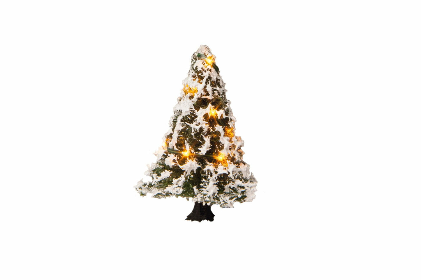 Ziemassvētku eglīte NOCH® ar apgaismojumu, apsnigta, 5 cm, LED, piemērota modeļu dzelzceļiem H0, TT, N, Z, krāsaina