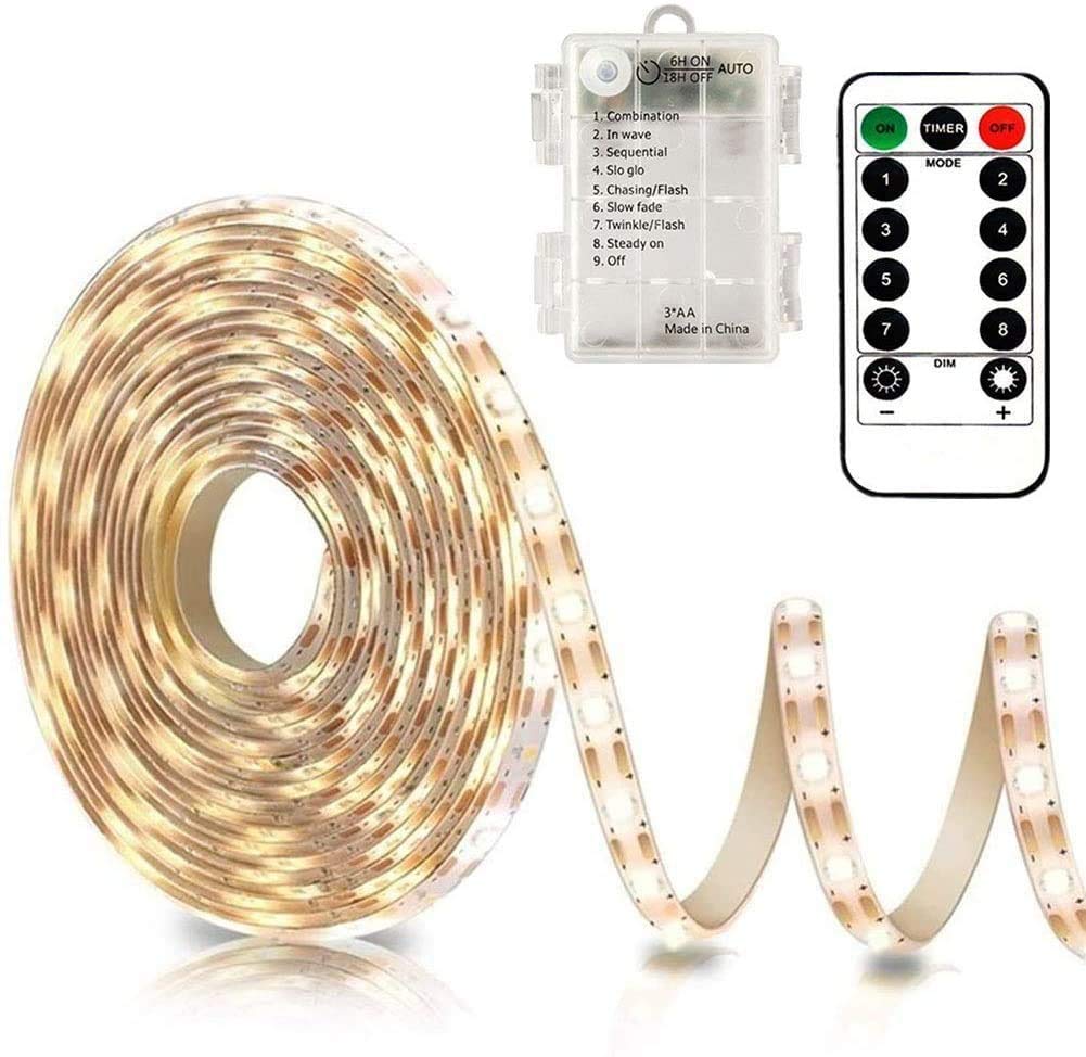 CCILAND LED lente ar baterijām 3 metri, ar taimeri