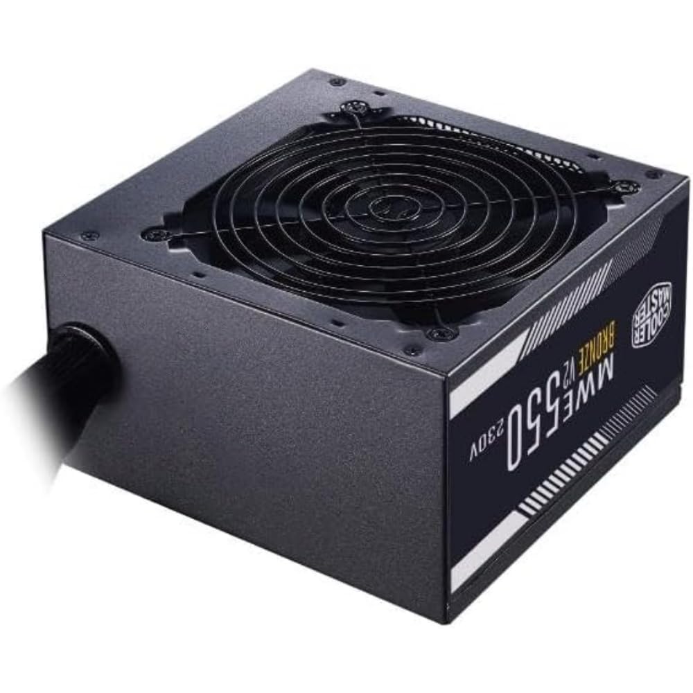 Cooler Master MWE 550 Bronze 230 V V2 - 80 Plus Bronze PSU, temperature-sensitive HDB fan, DC-DC design, single rail, 12V.