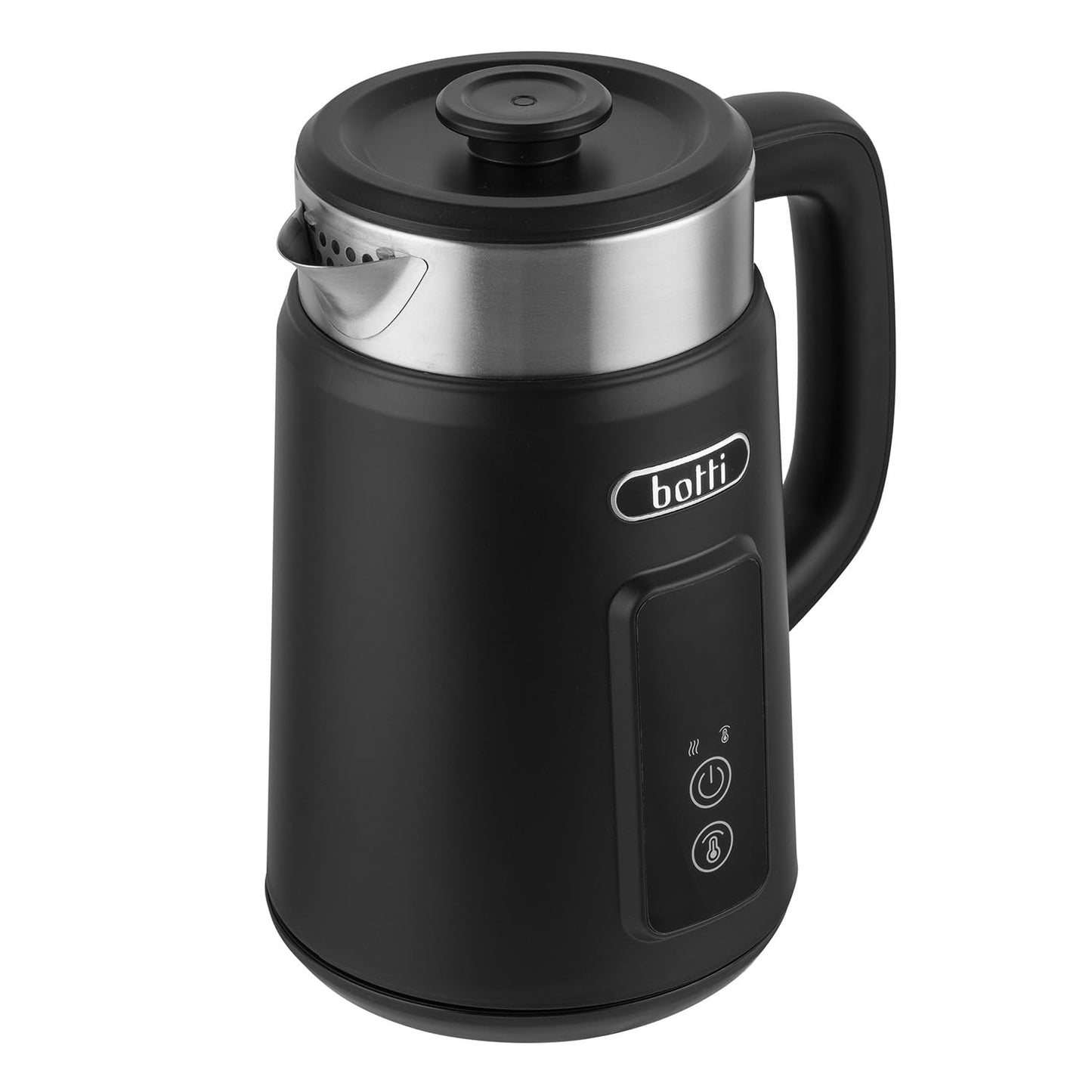 Botti Luiz tējkanna 1,5L Melna | LED temperatūras rādītājs | Dubultā siena dizains | 360° rotējoša pamatne | Ātra uzsildīšana | Siltuma saglabāšanas funkcija | Automātiskā izslēgšanās