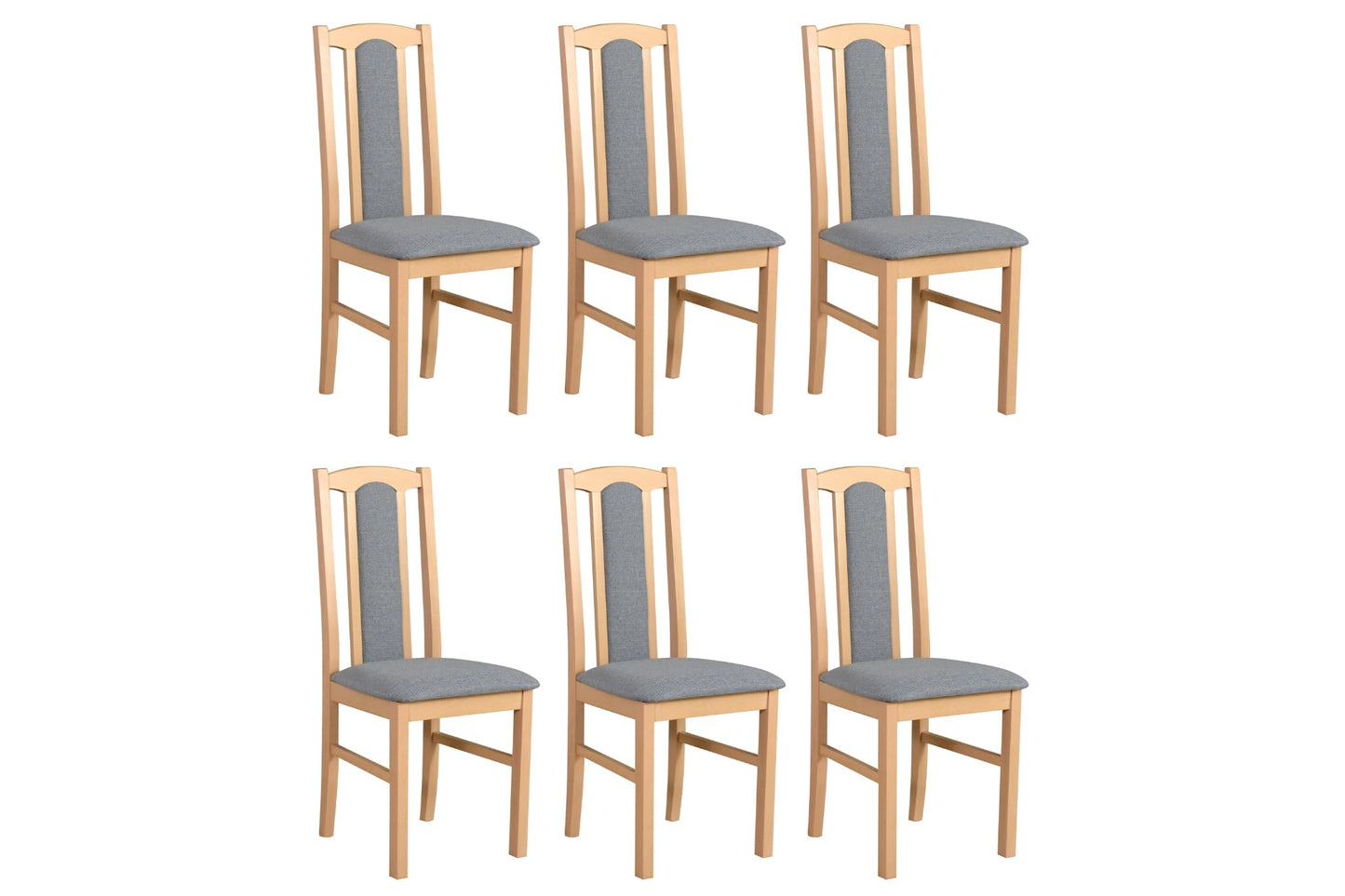 Ēdamistabas krēsli LeafDesign, 6 gab. komplekts, masīvkoks, polsterēti, Sonoma ozols