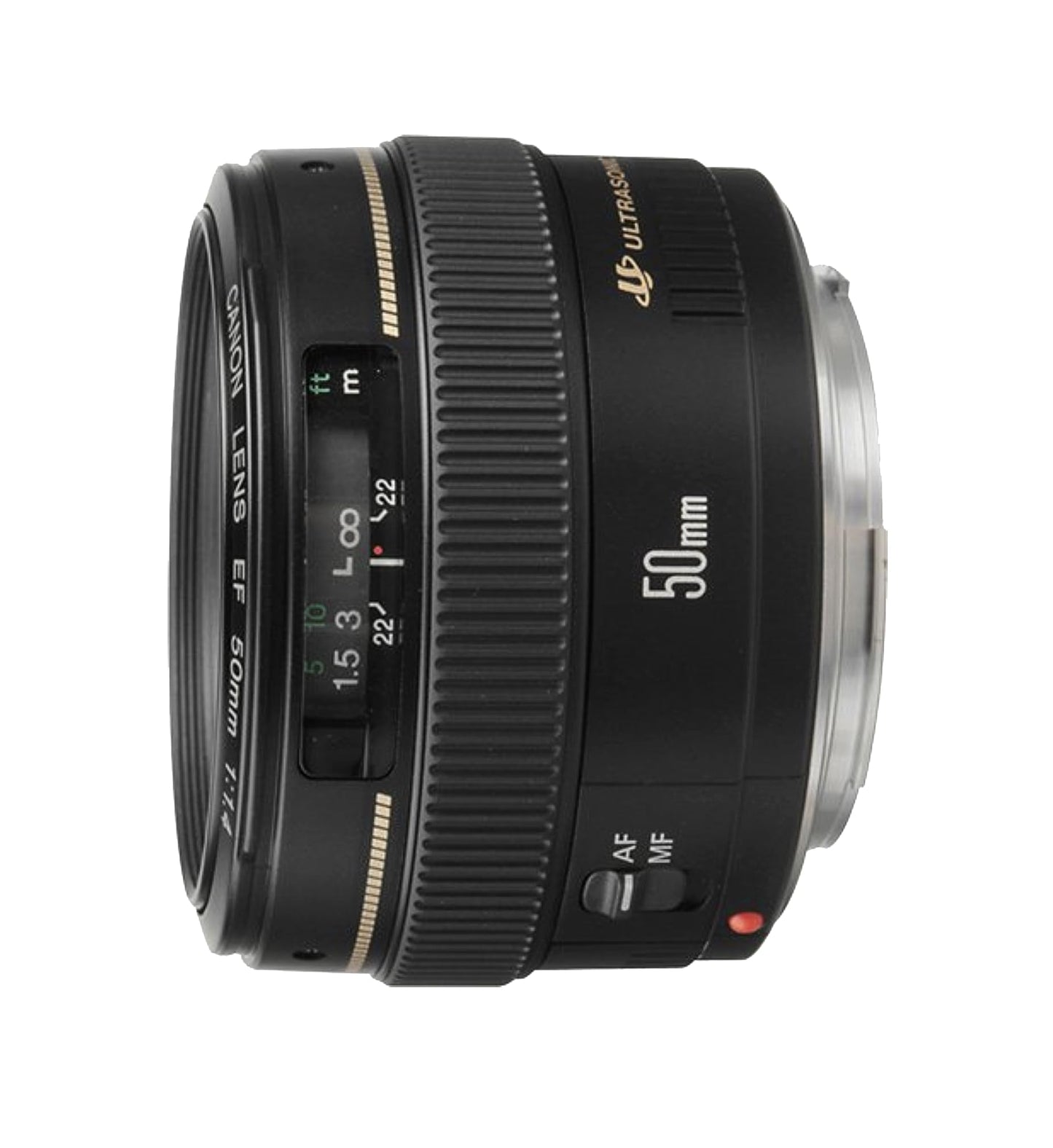 Canon objektīvs EF 50mm F1.4 USM objektīvs EOS (fiksētā fokusa attālums, 58mm filtra vītne, AF motors) melns