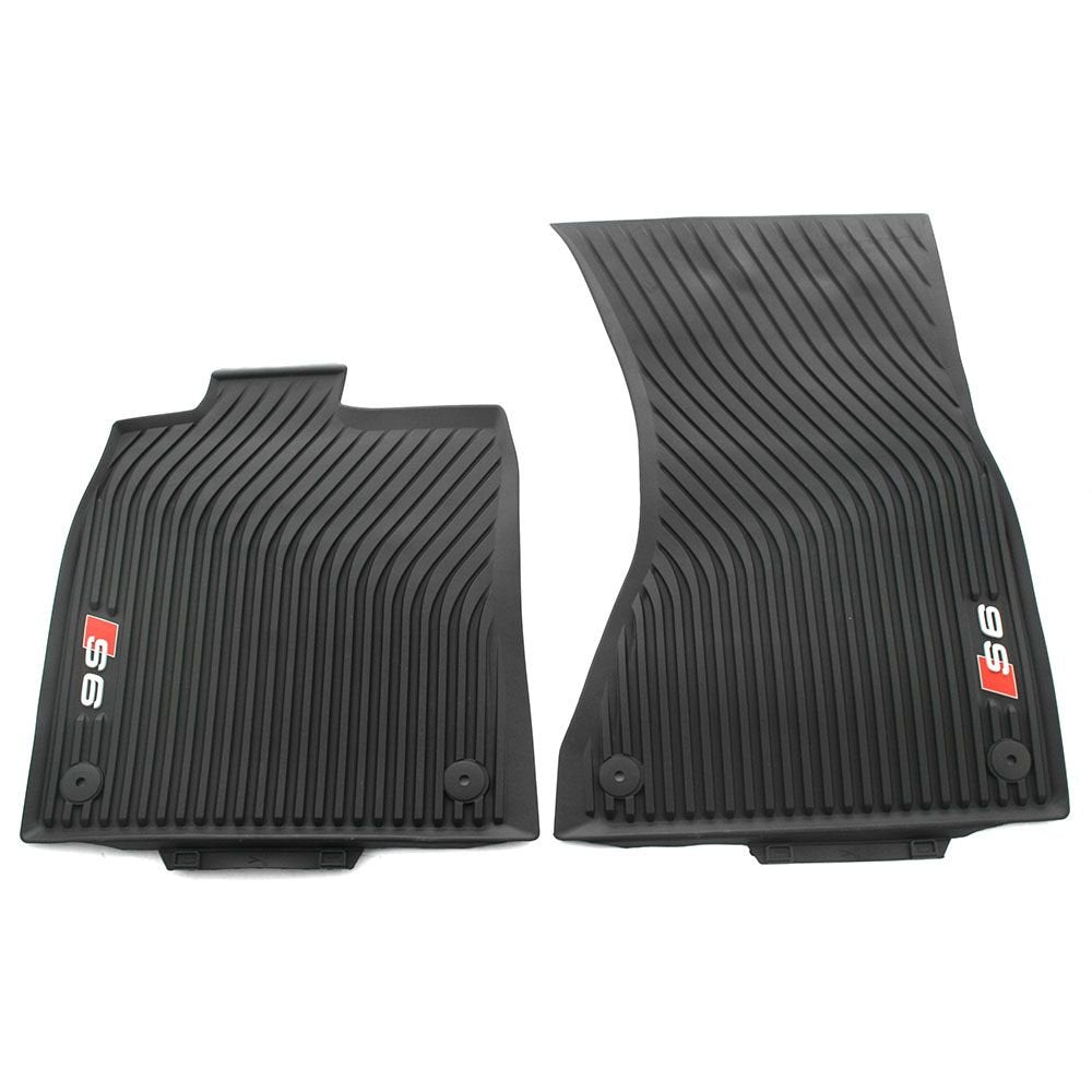 Audi 4G1061221B 041 gumijas paklāji ar S6 logo oriģinālie visu laiku paklāji 2X priekšā gumijas paklāji melns