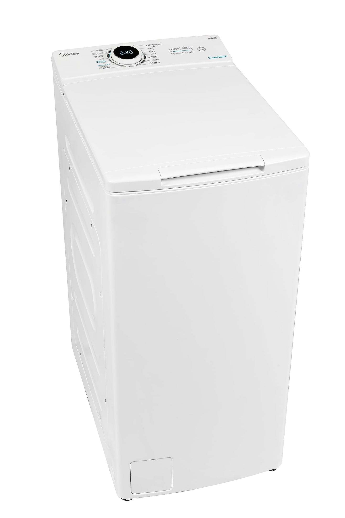 Midea augšas ielādes veļas mašīna 6kg BLDC motors energoefektivitātes klase A, balta MF10ET60B