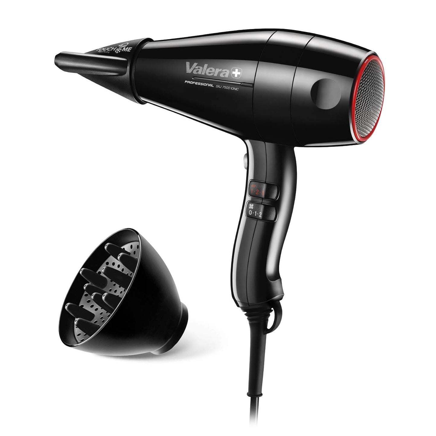 Valera, Swiss Silent Jet Light 7500, profesionāls matu fēns, fēns ar jaudīgu motoru PM-Pro, 3 temperatūras līmeņi, jonu ģenerators, pagriežams Super-Flex kabelis, 2000 W, melns