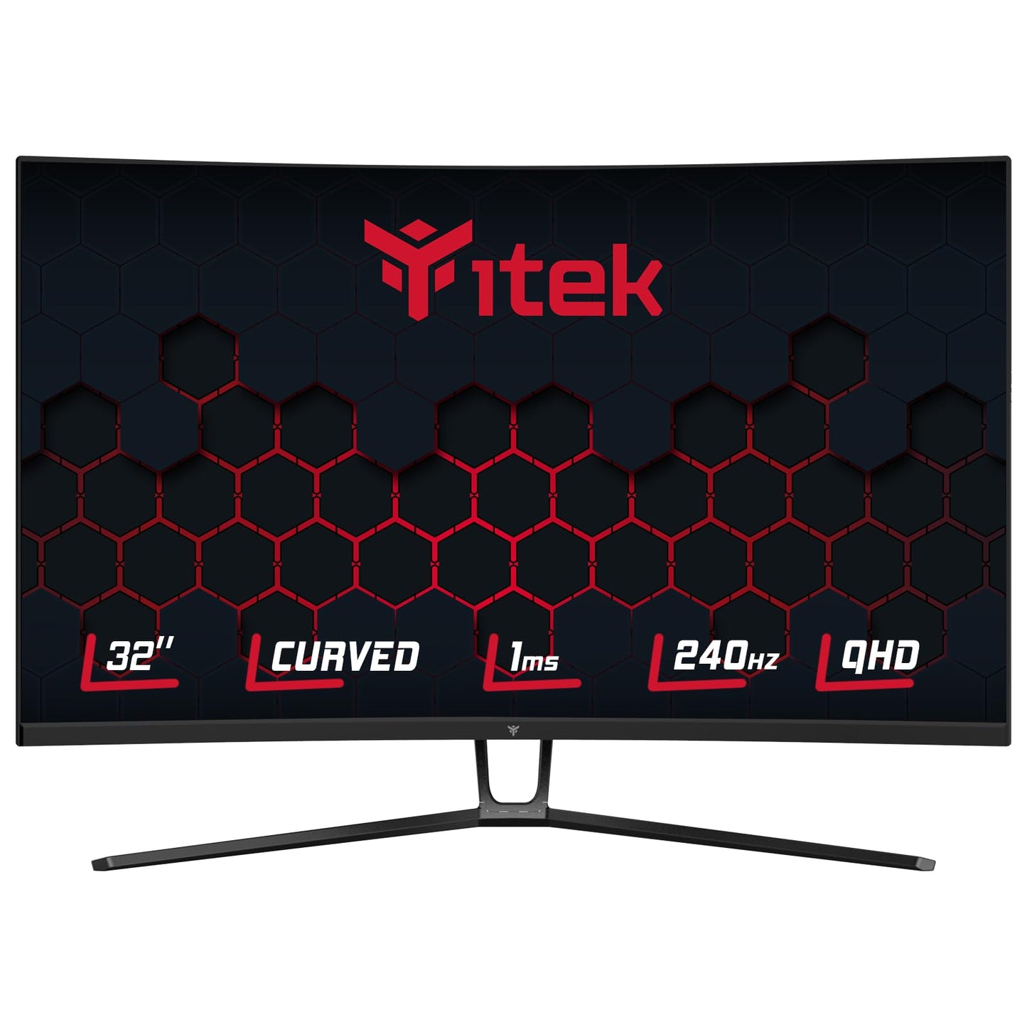 Itek GGC monitori - 32" izliekts R1500, QHD 2560 x 1440, 240 Hz, 1 ms, HDR 400, 2 x HDMI, 2 x DP, Adapt Sync