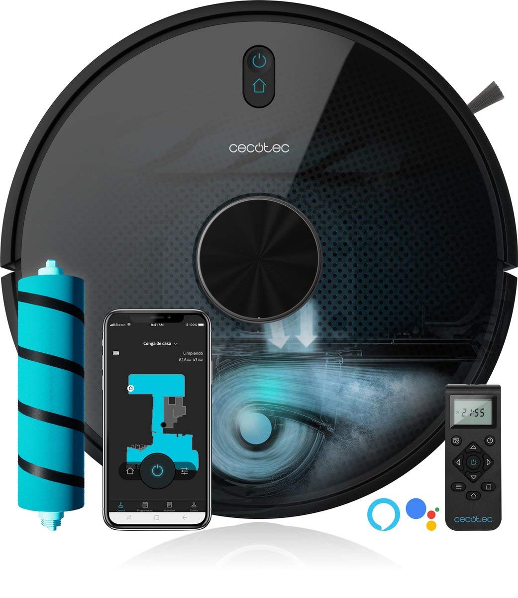 Cecotec Conga 5090 - Lāzertehnoloģija, 8000 Pa, sūc, slauka, mazgā, mājdzīvnieku birste, Wi-Fi savienojums.