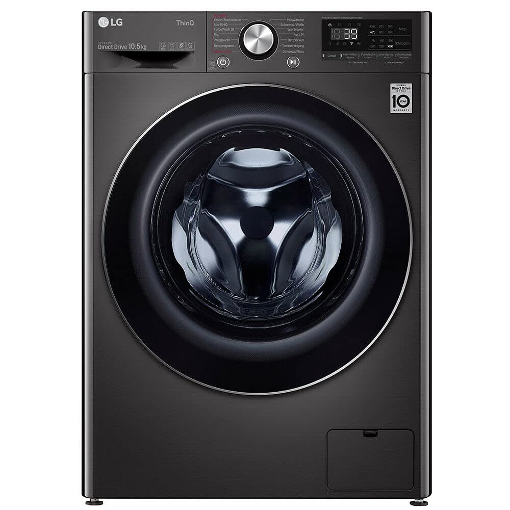 LG F6WV710P2S veļas mašīna 10,5 kg, A energo klase, 1.600 apgr./min., AI DD (AI Wash), TurboWash 360°, Steam un AquaLock, melna