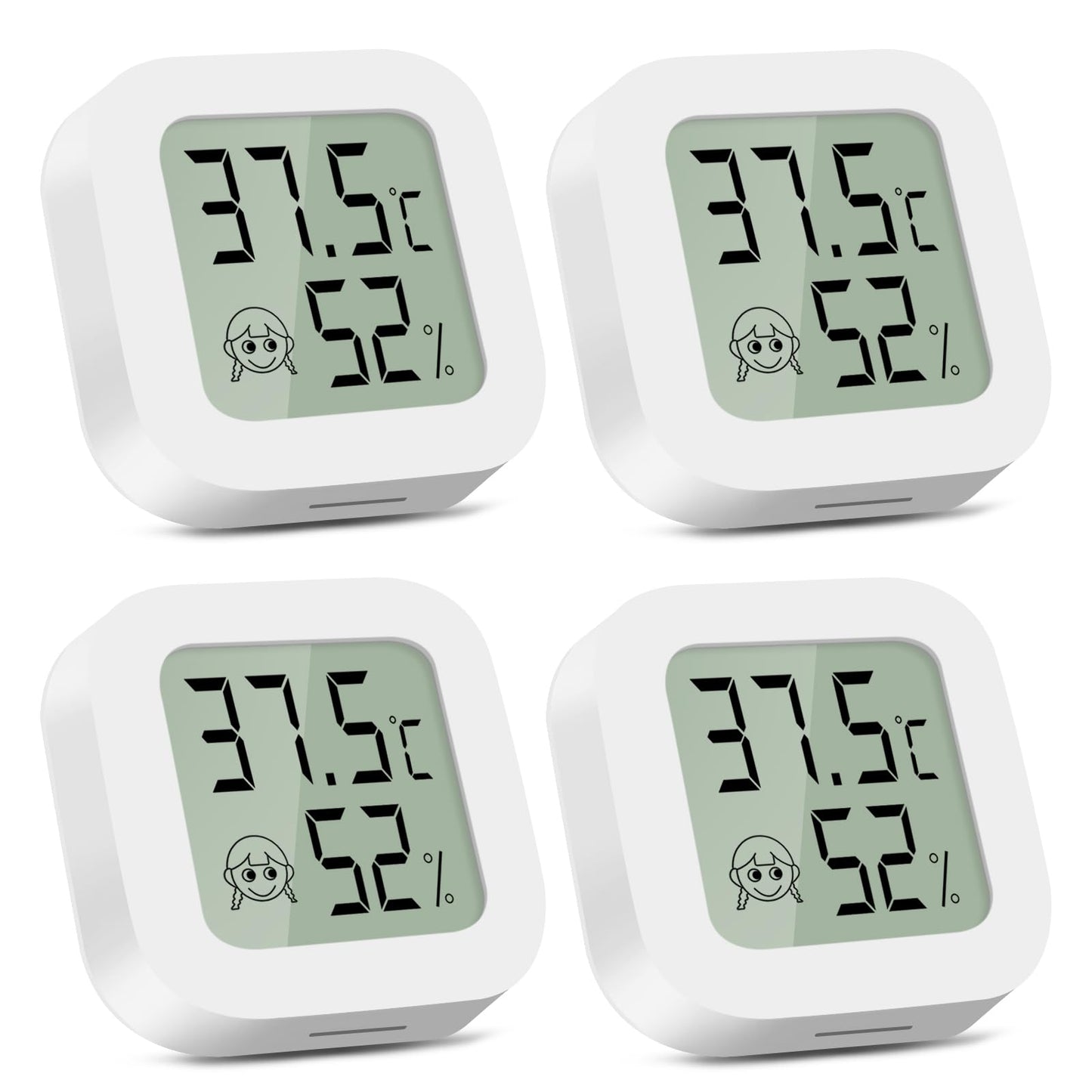 Iekštelpu termometrs un higrometrs CNMTCCO, 4 mini digitālie LCD gaisa mitruma mērītāji ar temperatūras indikatoru