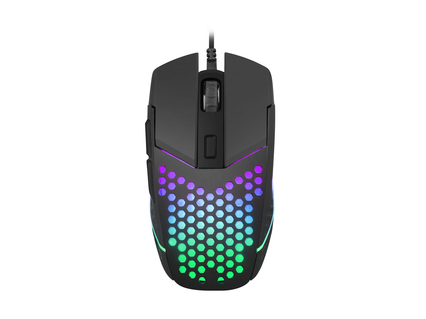 Fury Battler spēļu pele - USB, 6400 DPI, 6 pogas, optiska, RGB apgaismojums, viegla, melna