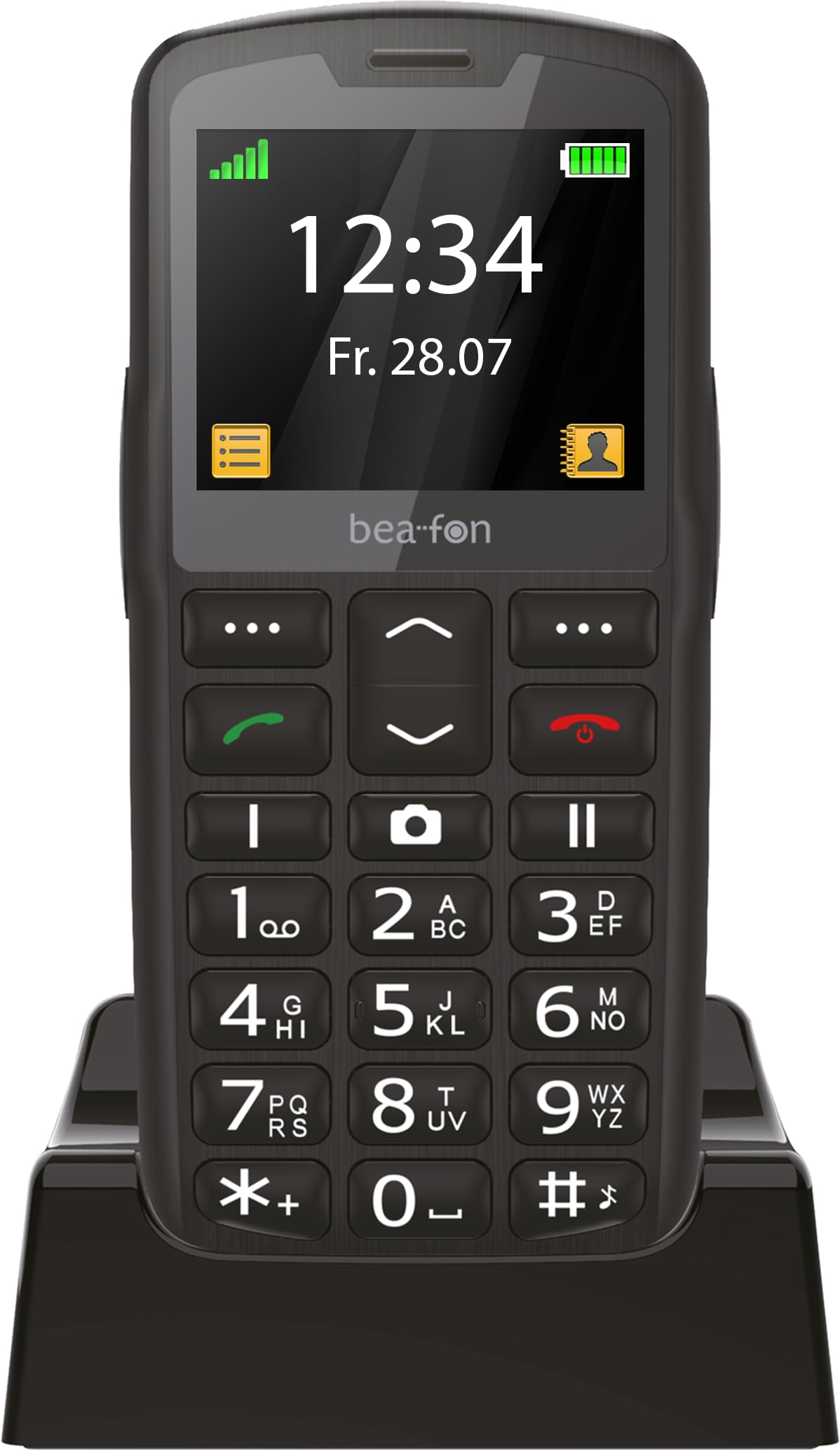 Beafon SL260 - Senior phone with SOS button, hearing aid compatible, 2.2" display, black, light signal.