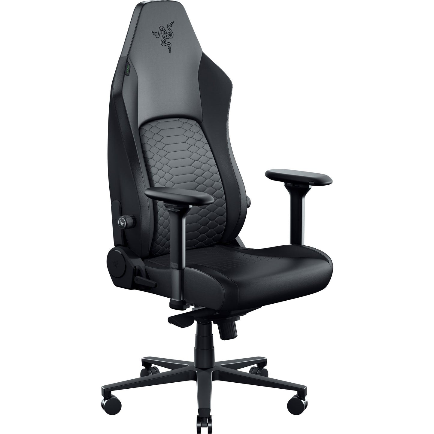 Razer Iskur V2 NewGen ergonomisks gaming krēsls ar elpojošu Gen-2 EPU ādu ar Cooltouch tehnoloģiju, Hyperflex jostas atbalsts, plati plecu un sēdekļa balsti, melns