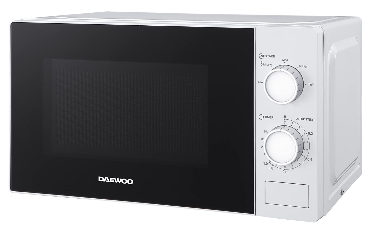 Daewoo MMF0S20T0W001 Solo mikroviļņu krāsns / 20 L / 700 W / 5 jaudas līmeņi / bērnu aizsardzība / balta