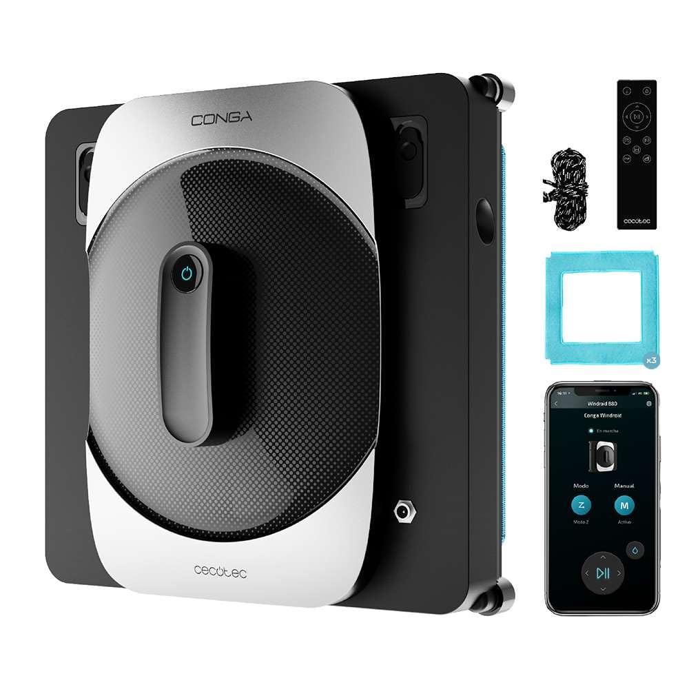 Cecotec Conga Windroid 1290 - 72W, kvadrātveida dizains, dubultā izsmidzināšana, 3 režīmi, lietotne un tālvadība.