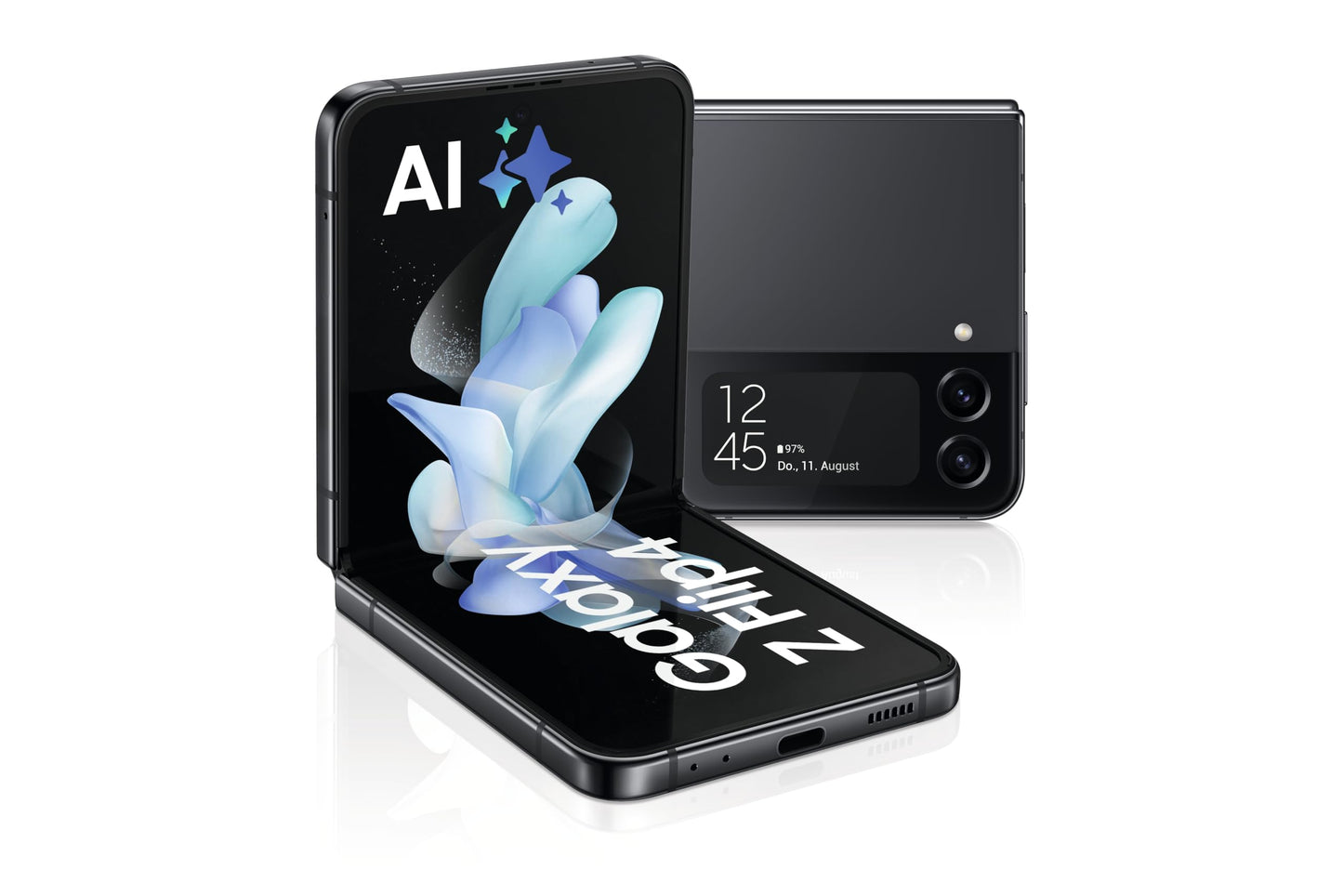 Samsung Galaxy Z Flip4 5G - salokāms Android tālrunis, 128GB, grafīts, 36 mēnešu garantija, ekskluzīvi Amazon.