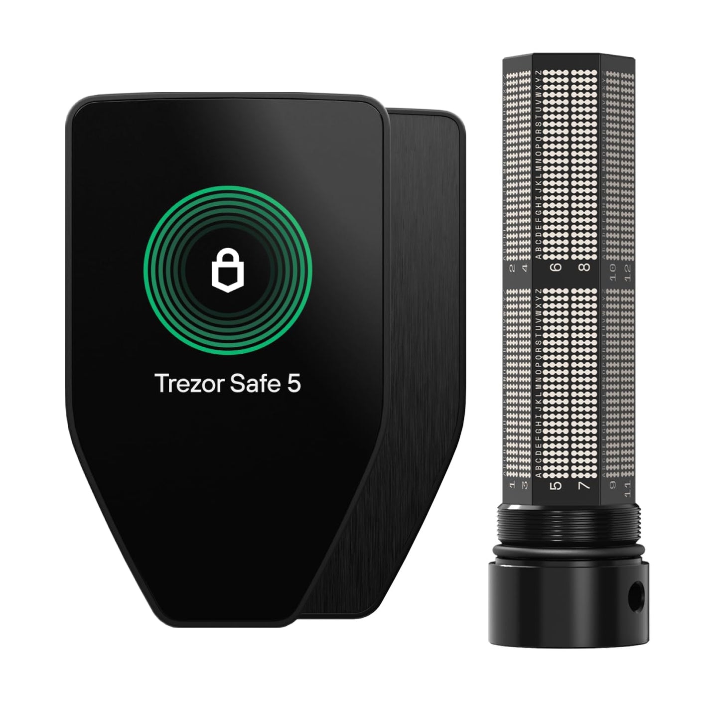 Trezor Safe 5 kriptovalūtu aparatūras maks ar Keep Metal Backup Bundle – Secure Element, krāsu skārienekrāns un Seed Phrase nerūsējošā tērauda rezerves kopija maksimālai kriptovalūtu drošībai