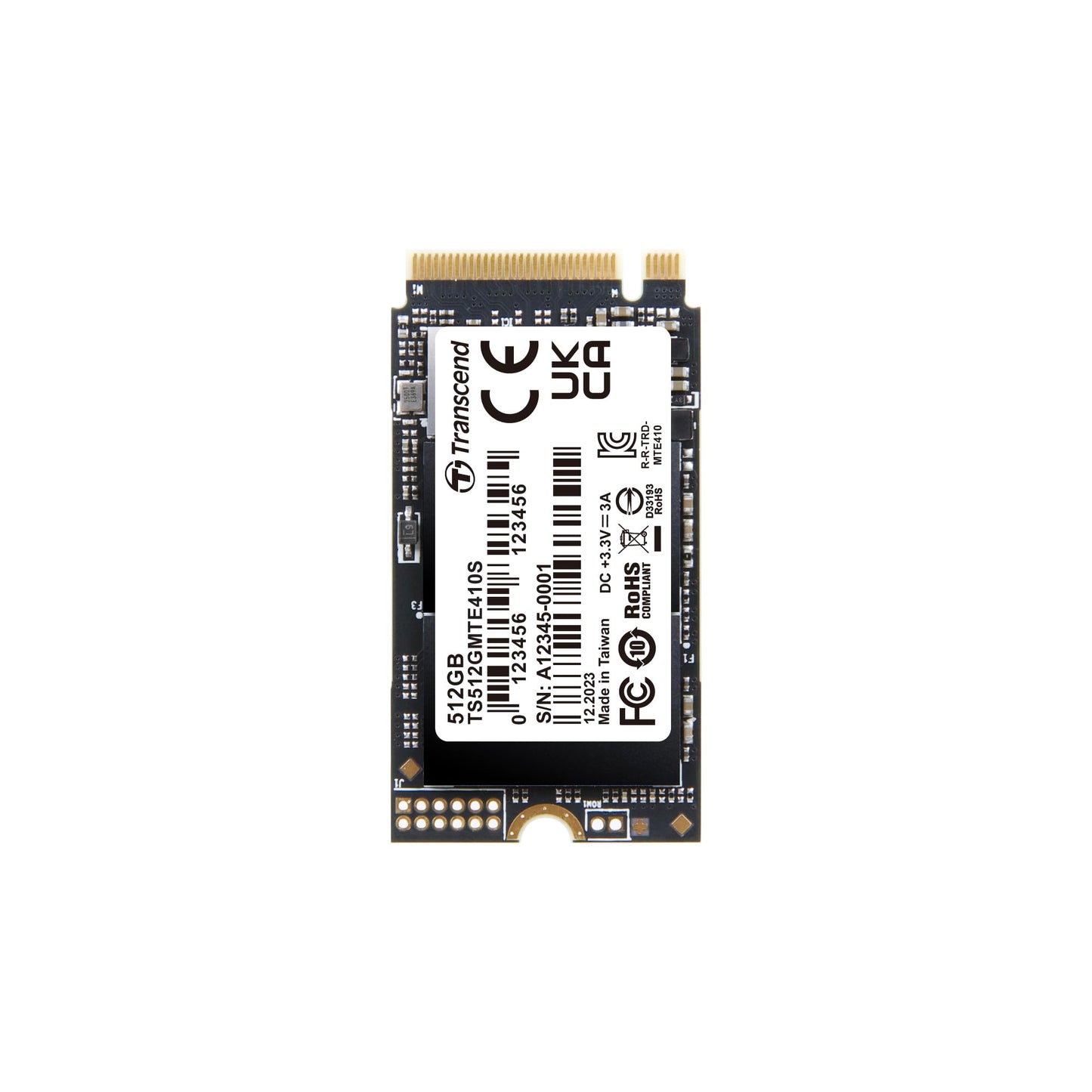 Transcend SSD 512GB M.2 MTE410S - PCIe Gen4 x4 NVMe, compact 2242 form factor, high-speed storage solution.