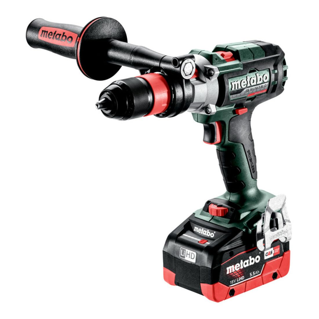 Metabo SB 18 LTX-3 BL Q - 18V cordless impact drill/driver with 2x 5.5Ah LiHD batteries and ASC 145 charger, metaBOX 145 L.